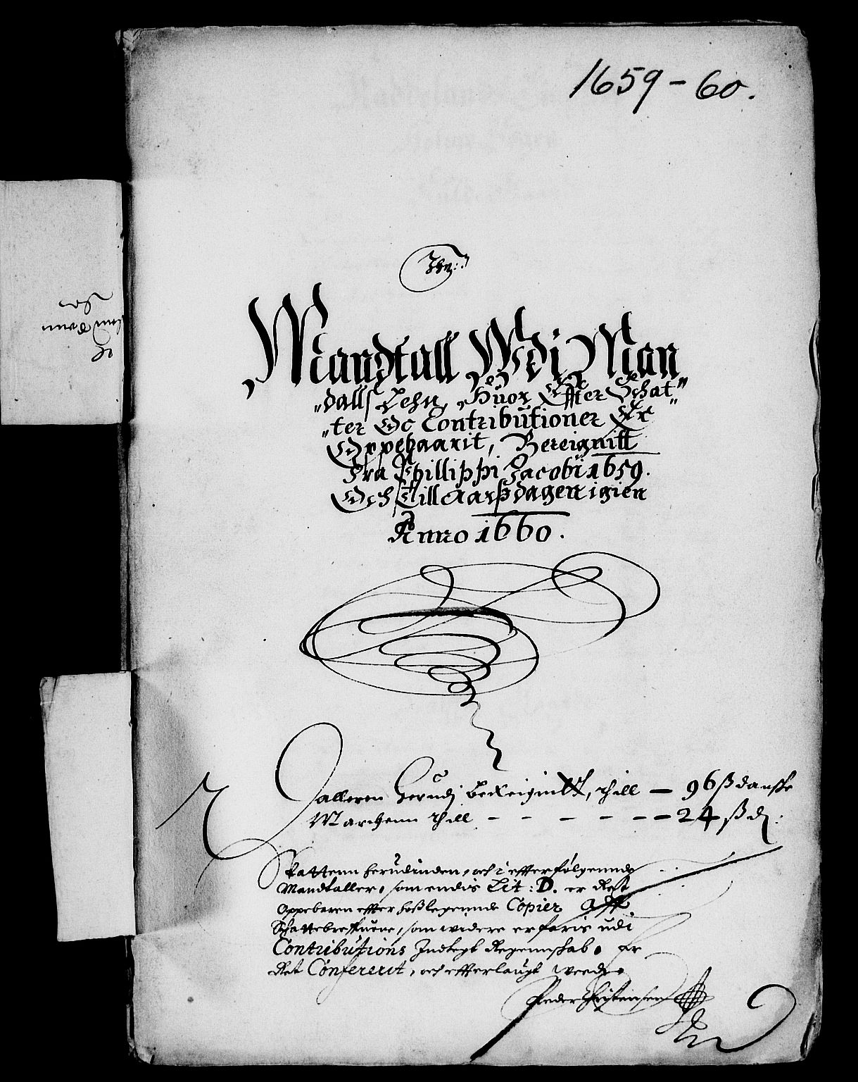 Rentekammeret inntil 1814, Reviderte regnskaper, Lensregnskaper, RA/EA-5023/R/Rb/Rbq/L0048: Nedenes len. Mandals len. Råbyggelag., 1659-1660