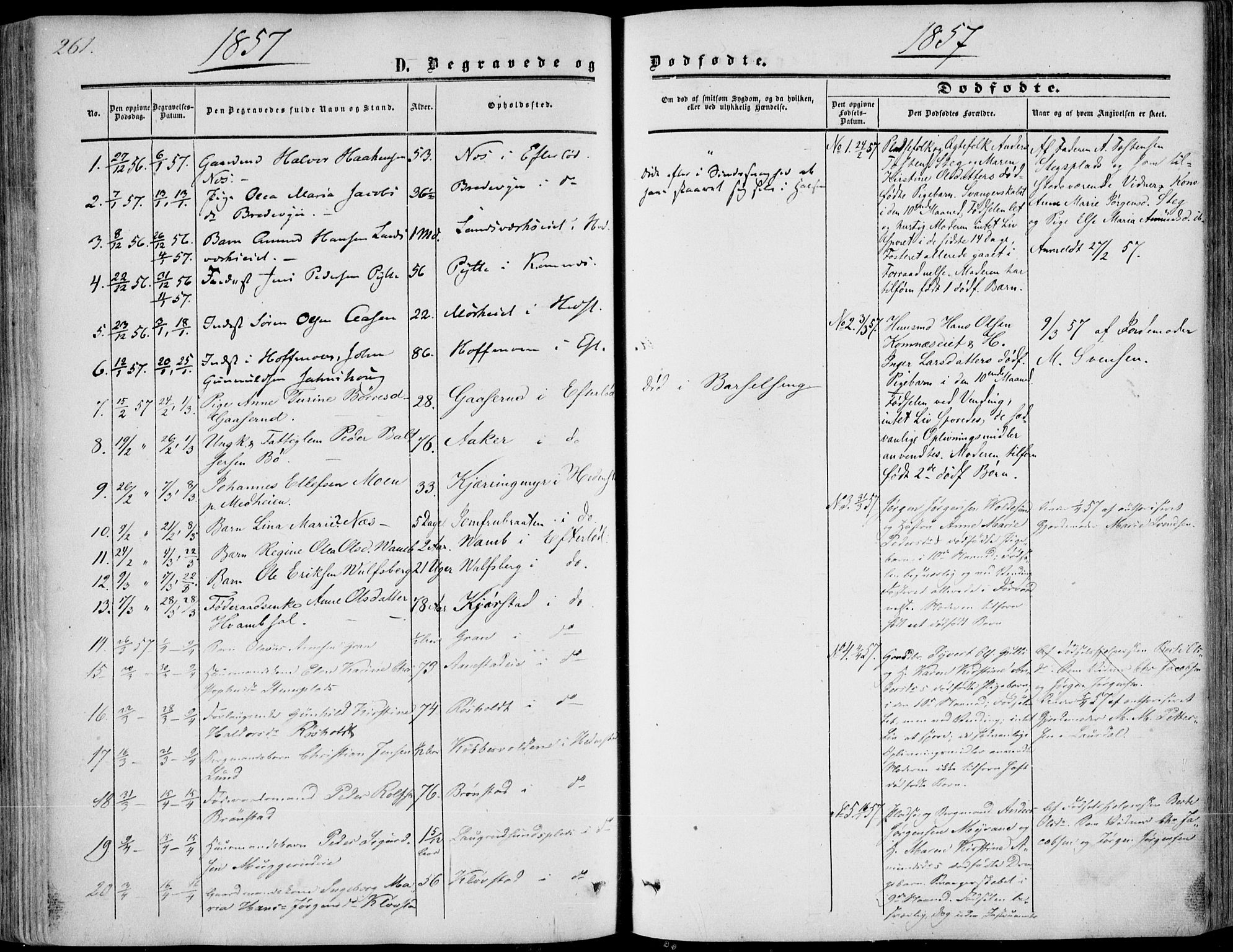Sandsvær kirkebøker, SAKO/A-244/F/Fa/L0006: Ministerialbok nr. I 6, 1857-1868, s. 261