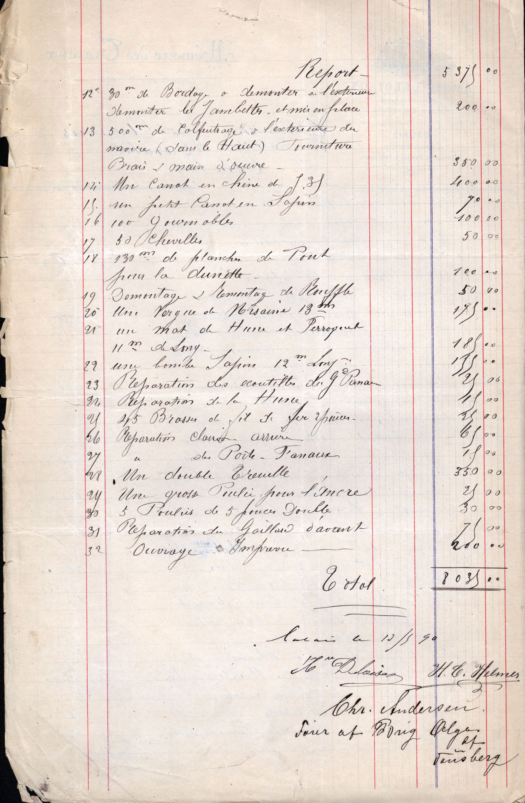 Pa 63 - Østlandske skibsassuranceforening, VEMU/A-1079/G/Ga/L0025/0004: Havaridokumenter / Imanuel, Hefhi, Guldregn, Haabet, Harald, Windsor, 1890, s. 117