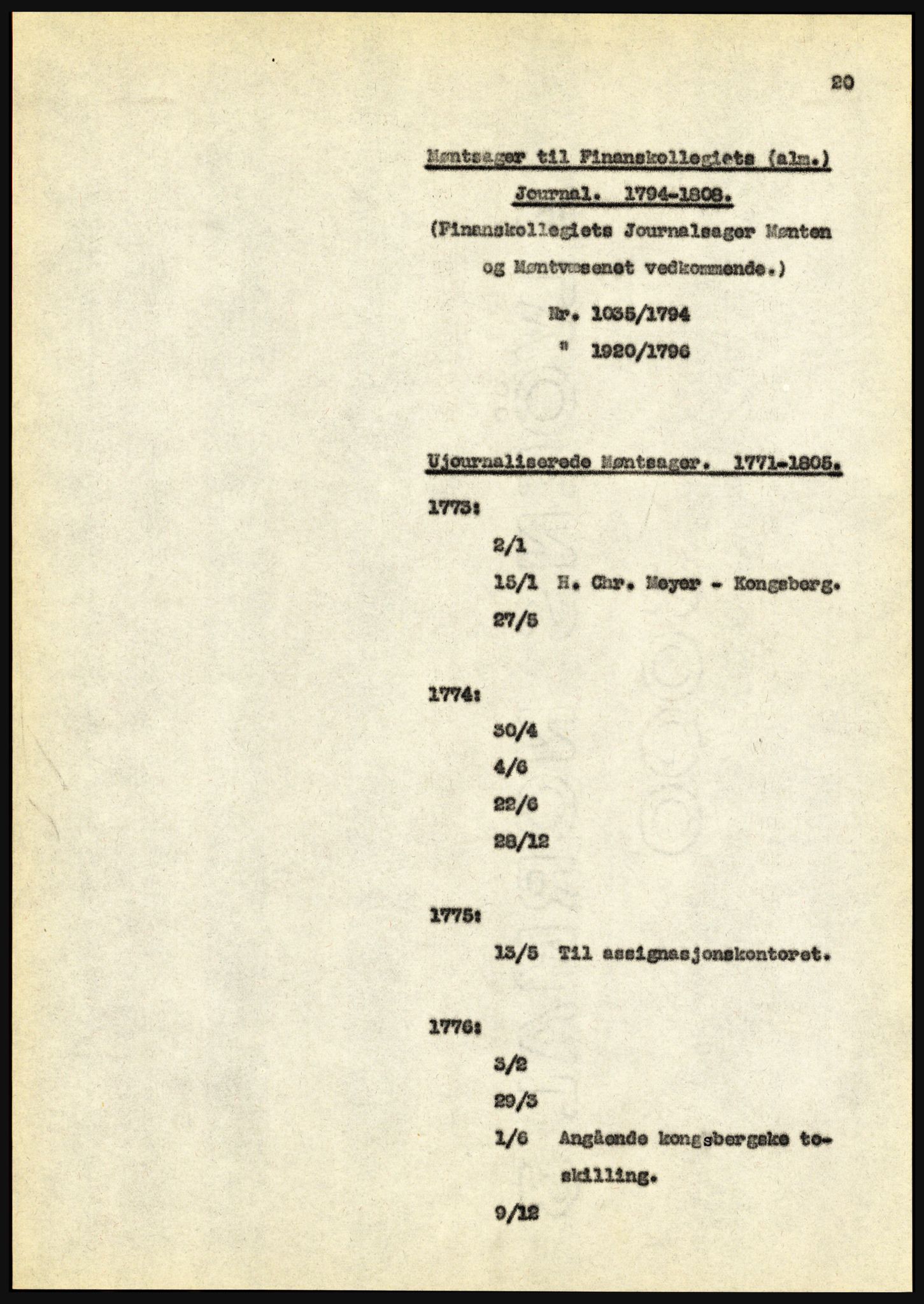 Riksarkivet, Seksjon for eldre arkiv og spesialsamlinger, AV/RA-EA-6797/H/Ha, 1953, s. 20