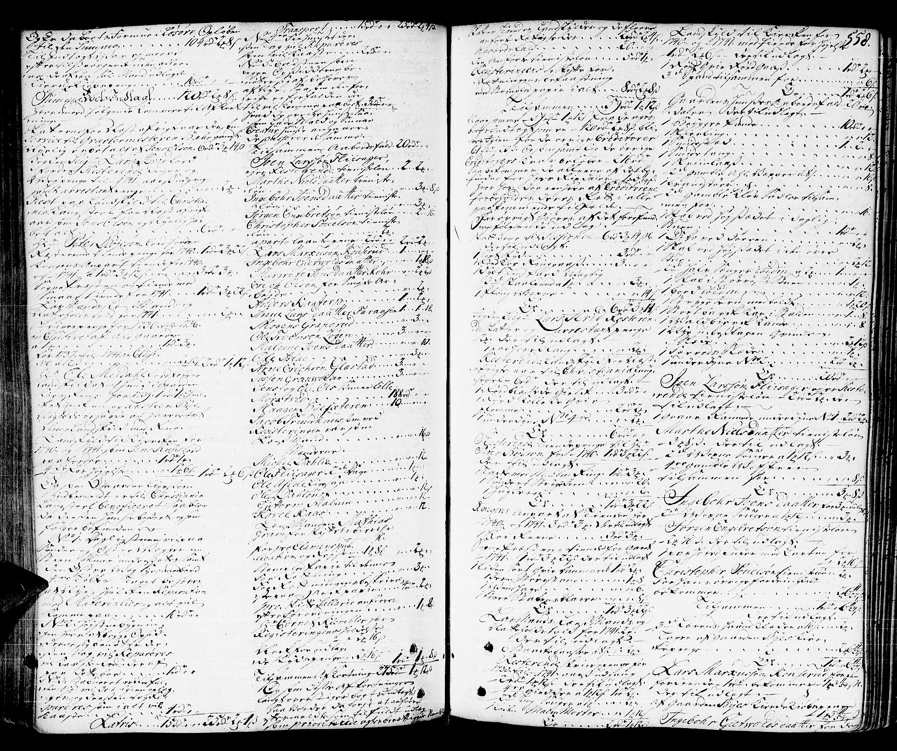 Hedemarken sorenskriveri, SAH/TING-034/J/Ja/L0011: Skifteprotokoll, 1736-1743, s. 557b-558a