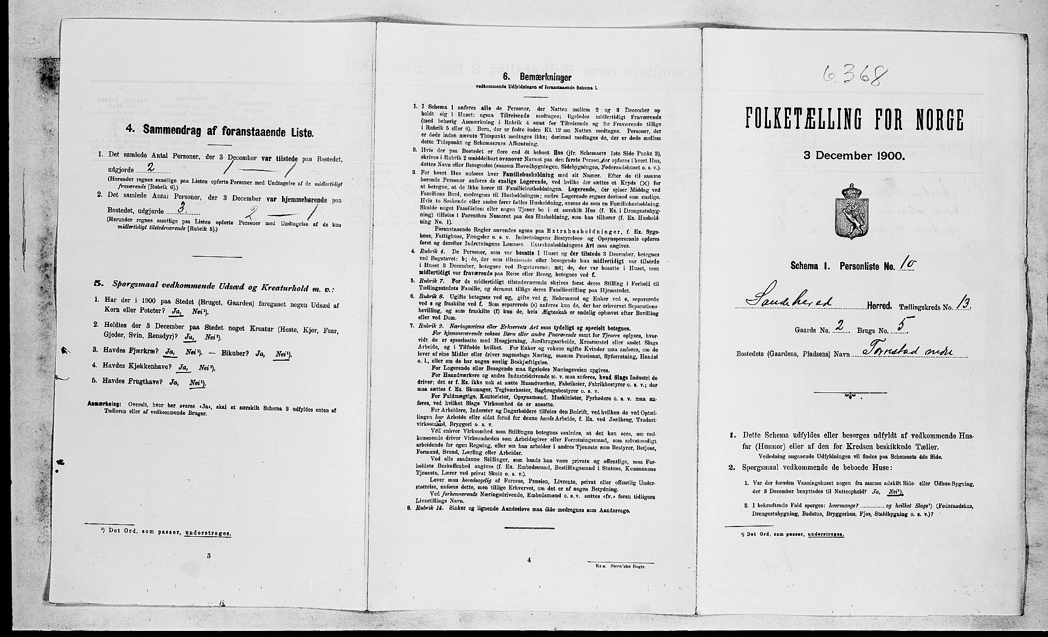 RA, Folketelling 1900 for 0724 Sandeherred herred, 1900, s. 2570