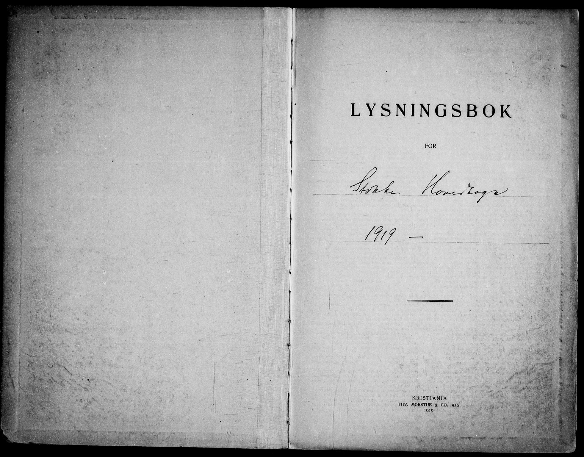 Stokke kirkebøker, SAKO/A-320/H/Ha/L0003: Lysningsprotokoll nr. 3, 1919-1958