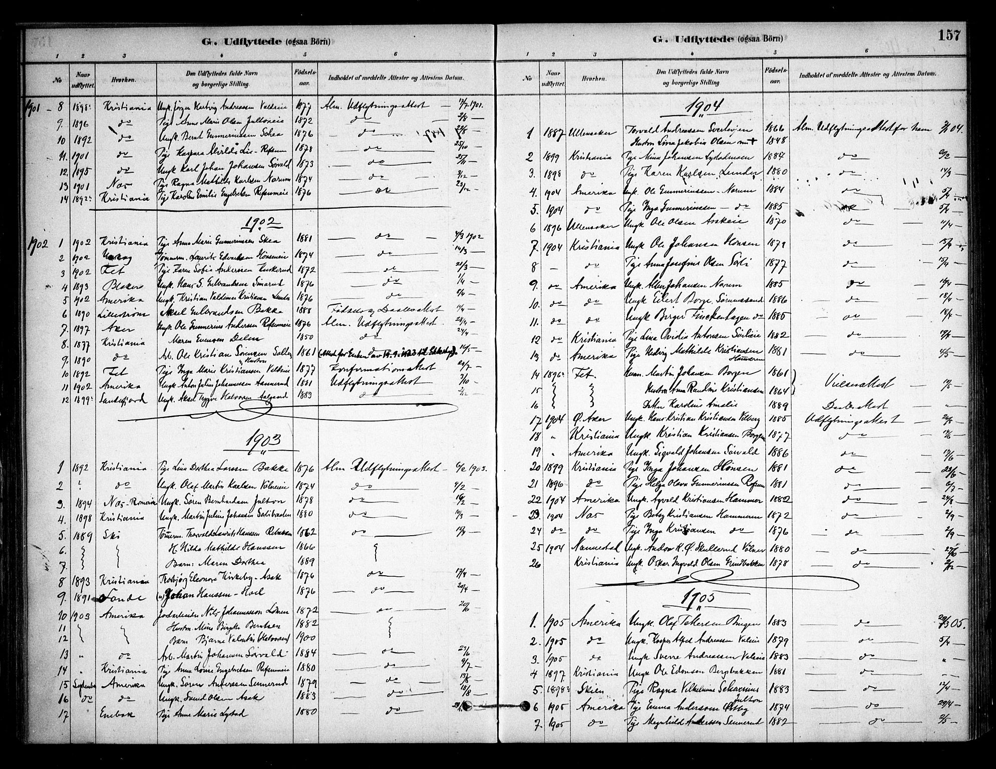 Sørum prestekontor Kirkebøker, AV/SAO-A-10303/F/Fa/L0008: Ministerialbok nr. I 8, 1878-1914, s. 157