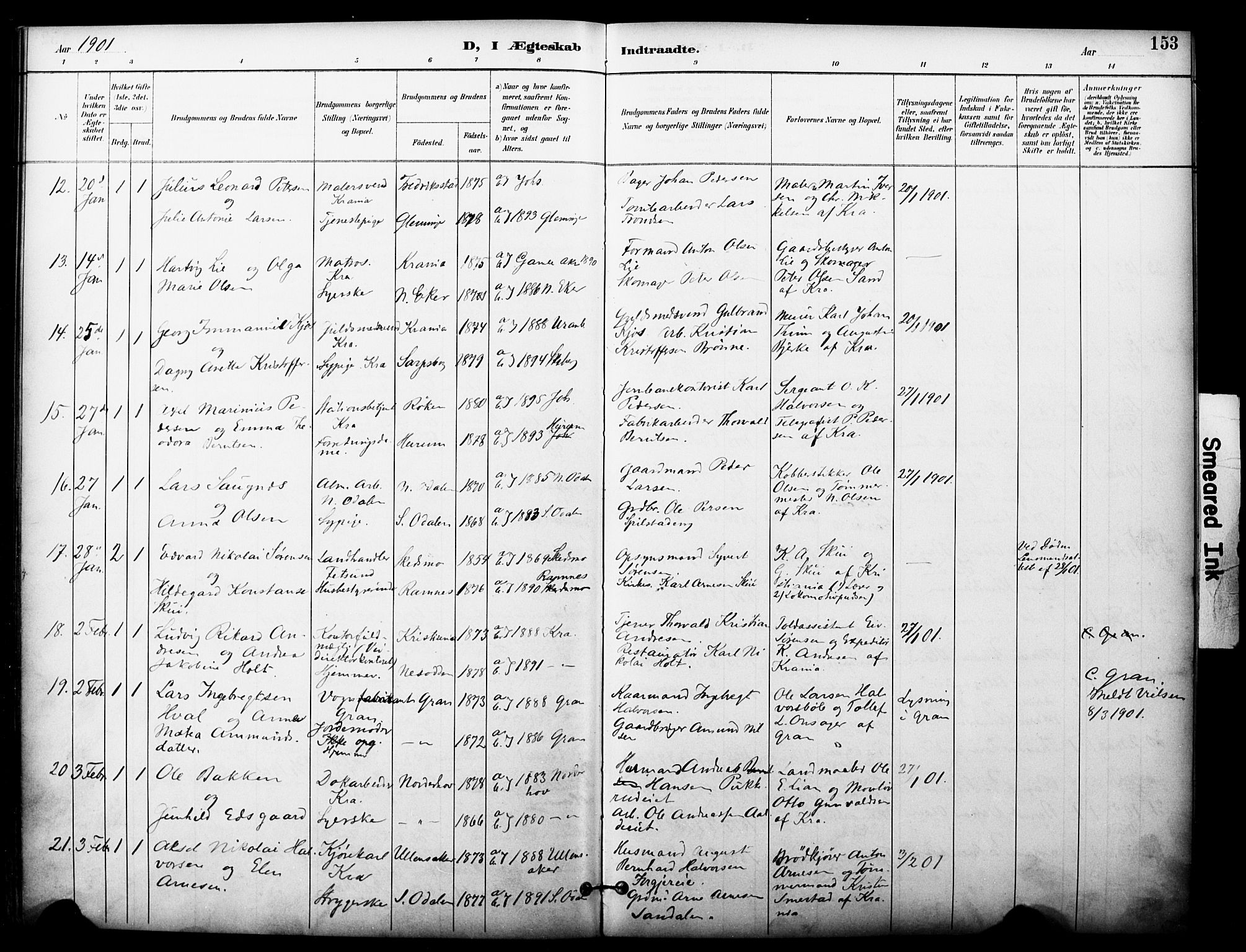 Johannes prestekontor Kirkebøker, AV/SAO-A-10852/F/Fa/L0006: Ministerialbok nr. 6, 1893-1906, s. 153