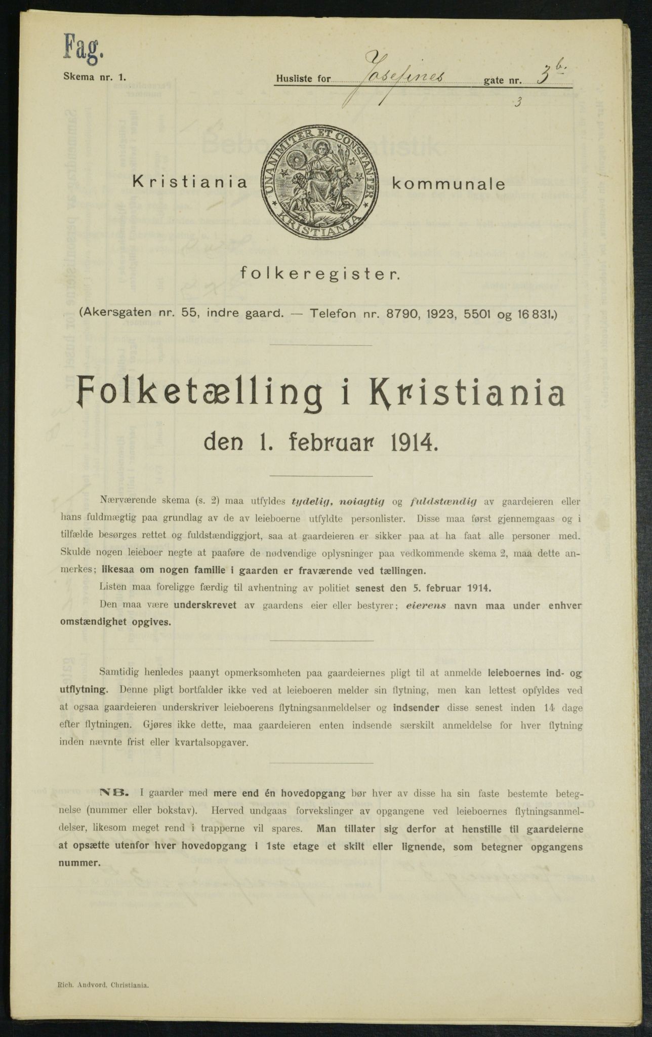 OBA, Kommunal folketelling 1.2.1914 for Kristiania, 1914, s. 47334