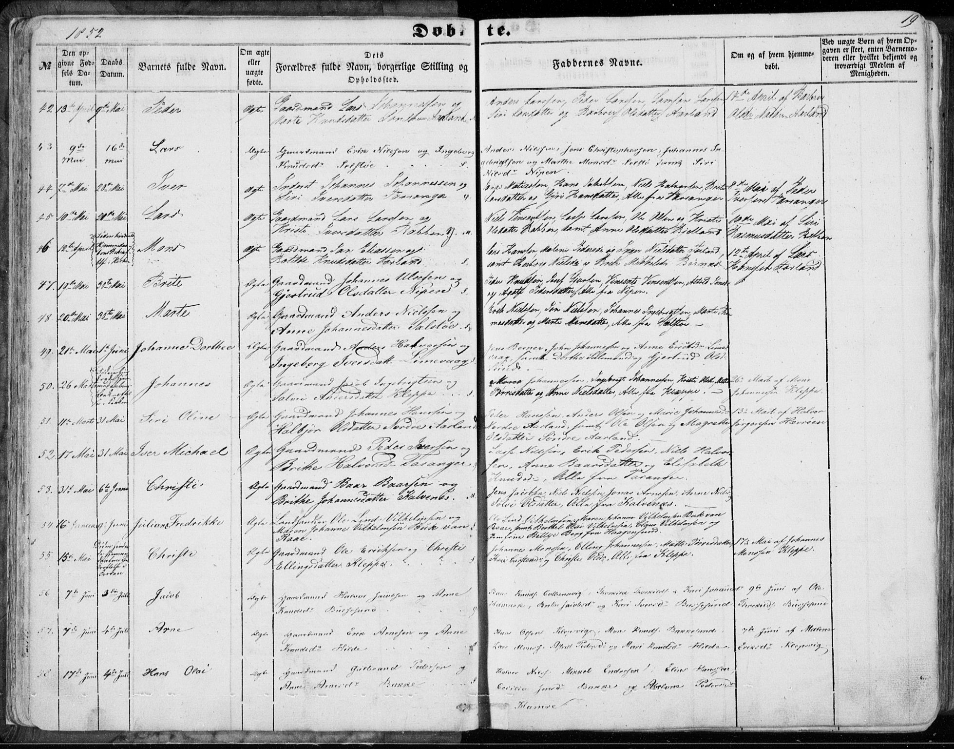 Sund sokneprestembete, AV/SAB-A-99930: Ministerialbok nr. A 14, 1850-1866, s. 19
