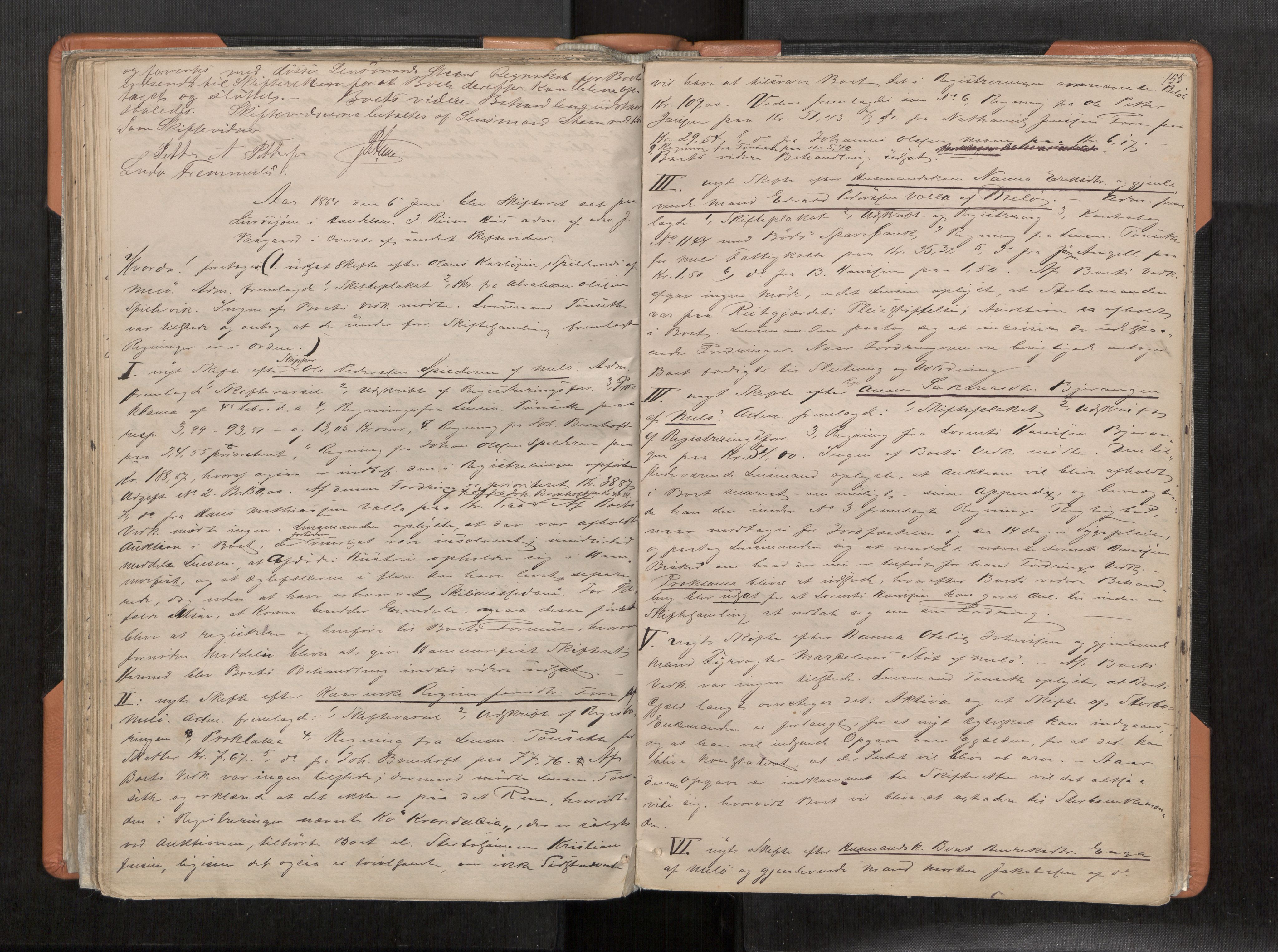Rana sorenskriveri , AV/SAT-A-1108/1/3/3B/L0004: Skiftebehandlingsprotokoll, 1877-1886, s. 155