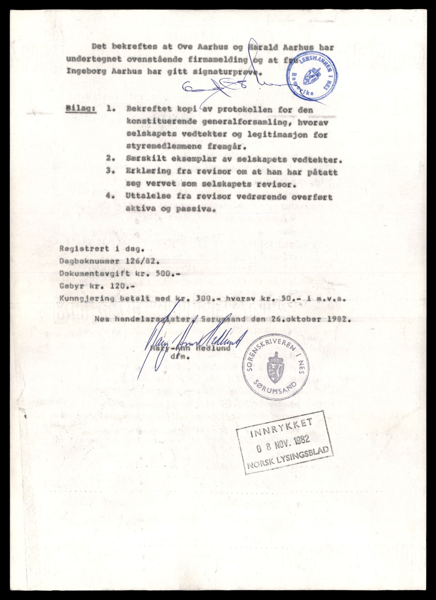 Nes tingrett, AV/SAT-A-10548/K/Ke/Keb/L0012: Aksjeselskap, Fen - Gle, 1944-1990, s. 4