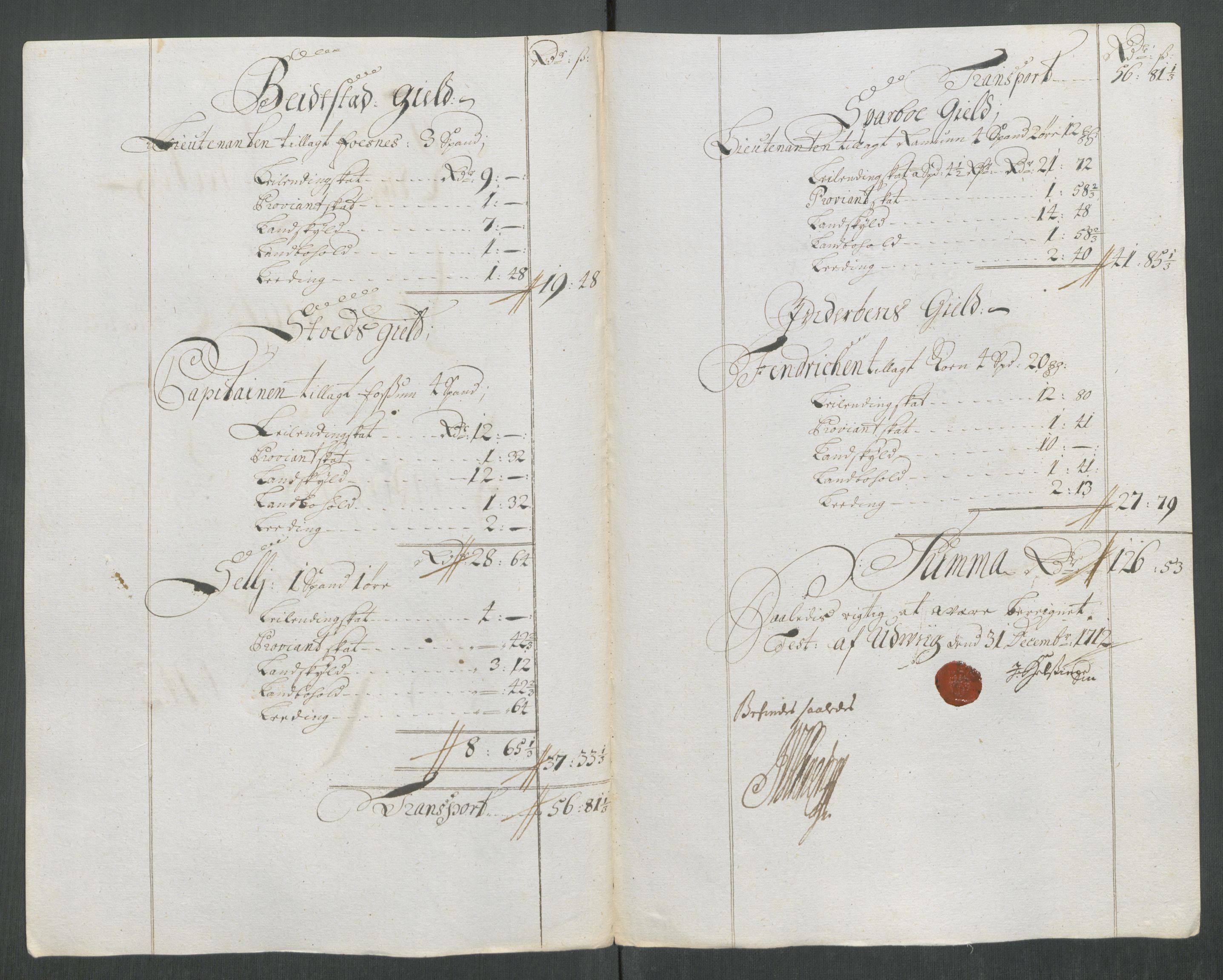 Rentekammeret inntil 1814, Reviderte regnskaper, Fogderegnskap, AV/RA-EA-4092/R63/L4320: Fogderegnskap Inderøy, 1712, s. 289