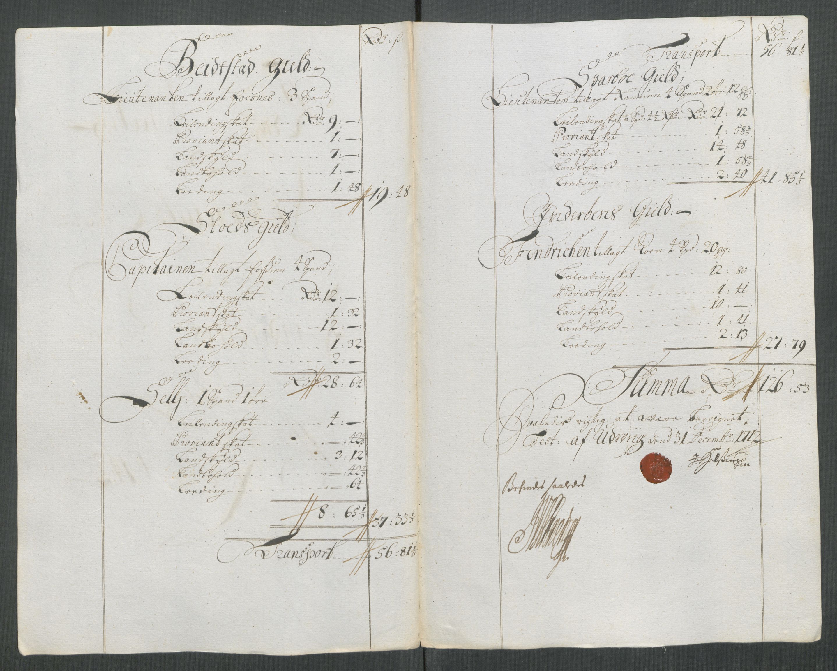 Rentekammeret inntil 1814, Reviderte regnskaper, Fogderegnskap, RA/EA-4092/R63/L4320: Fogderegnskap Inderøy, 1712, s. 289