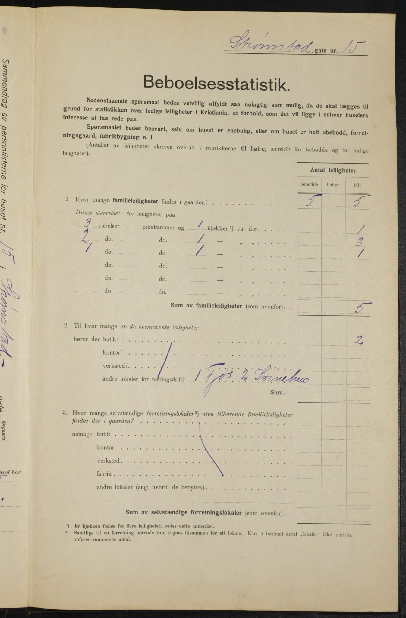 OBA, Kommunal folketelling 1.2.1915 for Kristiania, 1915, s. 104103