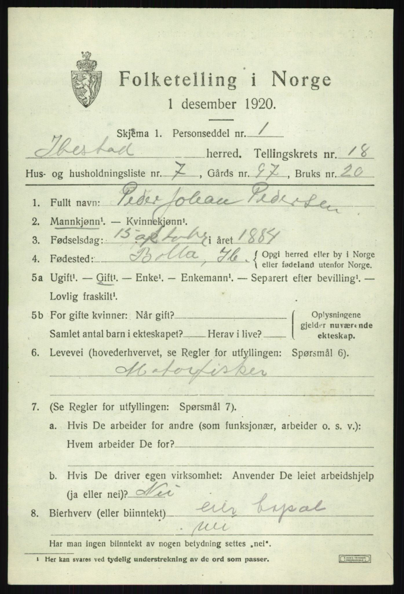 SATØ, Folketelling 1920 for 1917 Ibestad herred, 1920, s. 9845