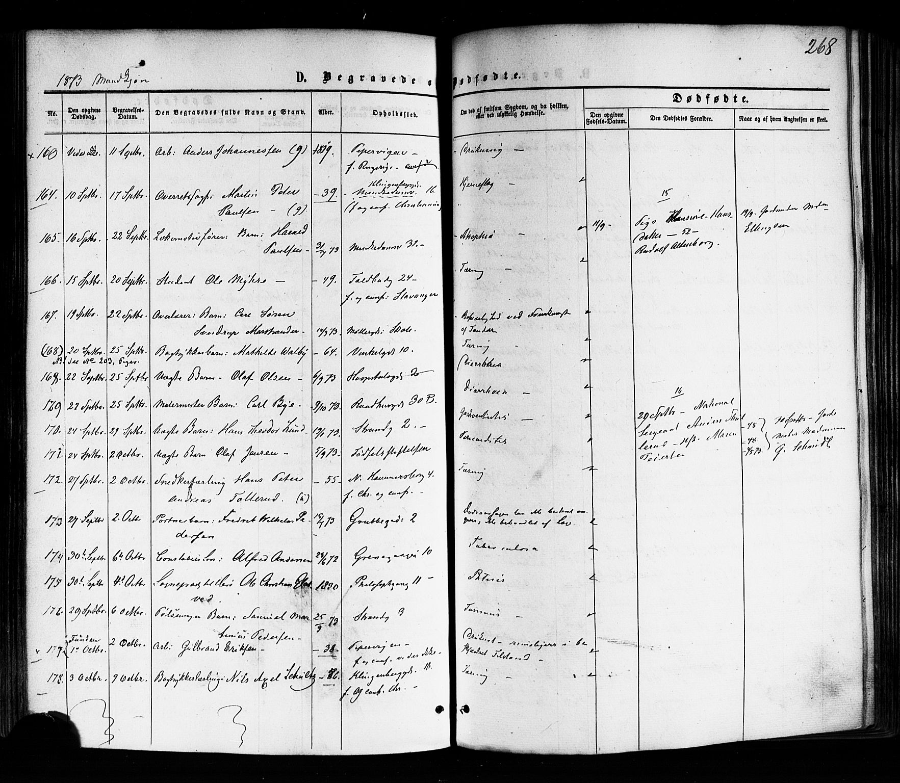 Trefoldighet prestekontor Kirkebøker, AV/SAO-A-10882/F/Fd/L0001: Ministerialbok nr. IV 1, 1858-1877, s. 268