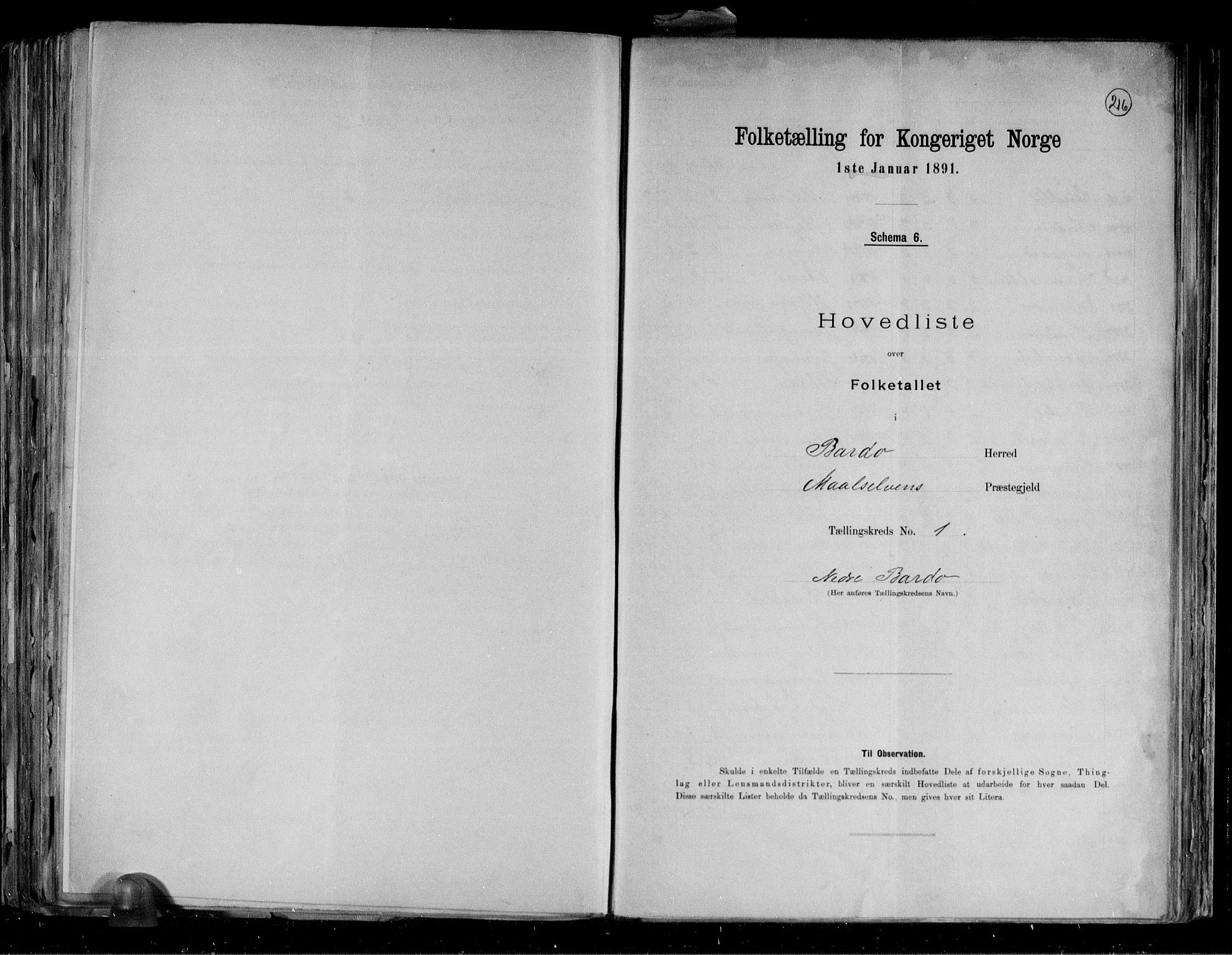 RA, Folketelling 1891 for 1922 Bardu herred, 1891, s. 4