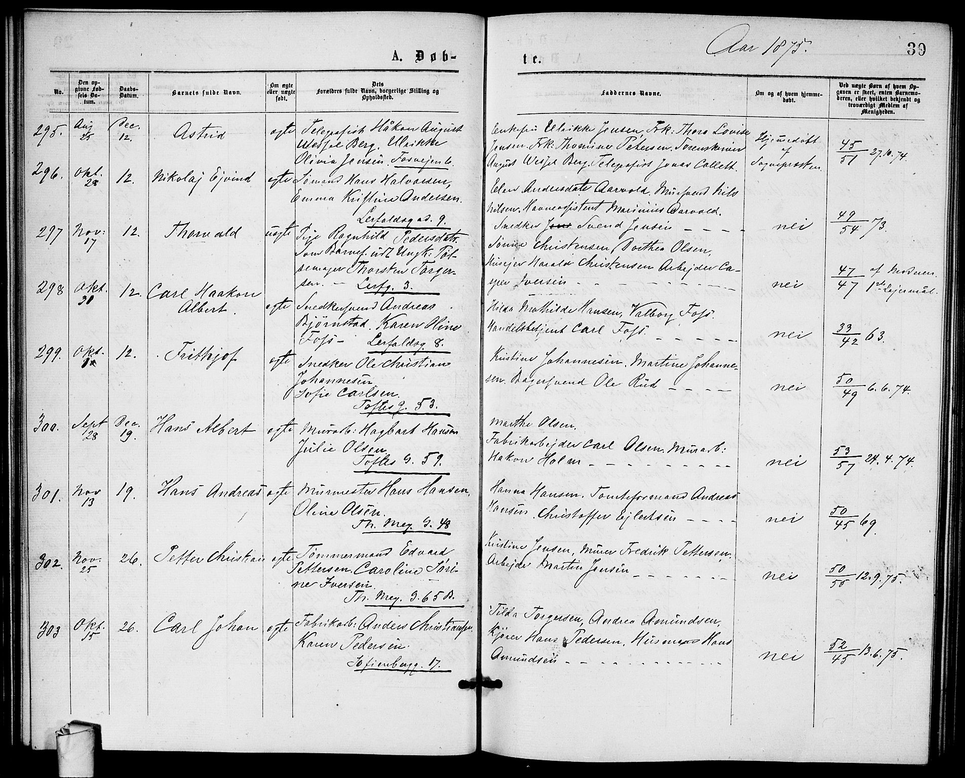 Paulus prestekontor Kirkebøker, AV/SAO-A-10871/G/Ga/L0001: Klokkerbok nr. 1, 1875-1878, s. 30