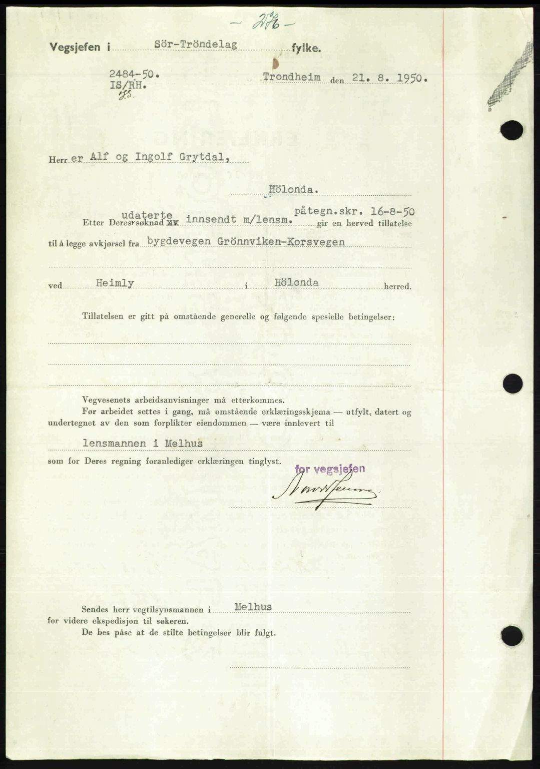 Gauldal sorenskriveri, SAT/A-0014/1/2/2C: Pantebok nr. A11, 1950-1950, Dagboknr: 1591/1950