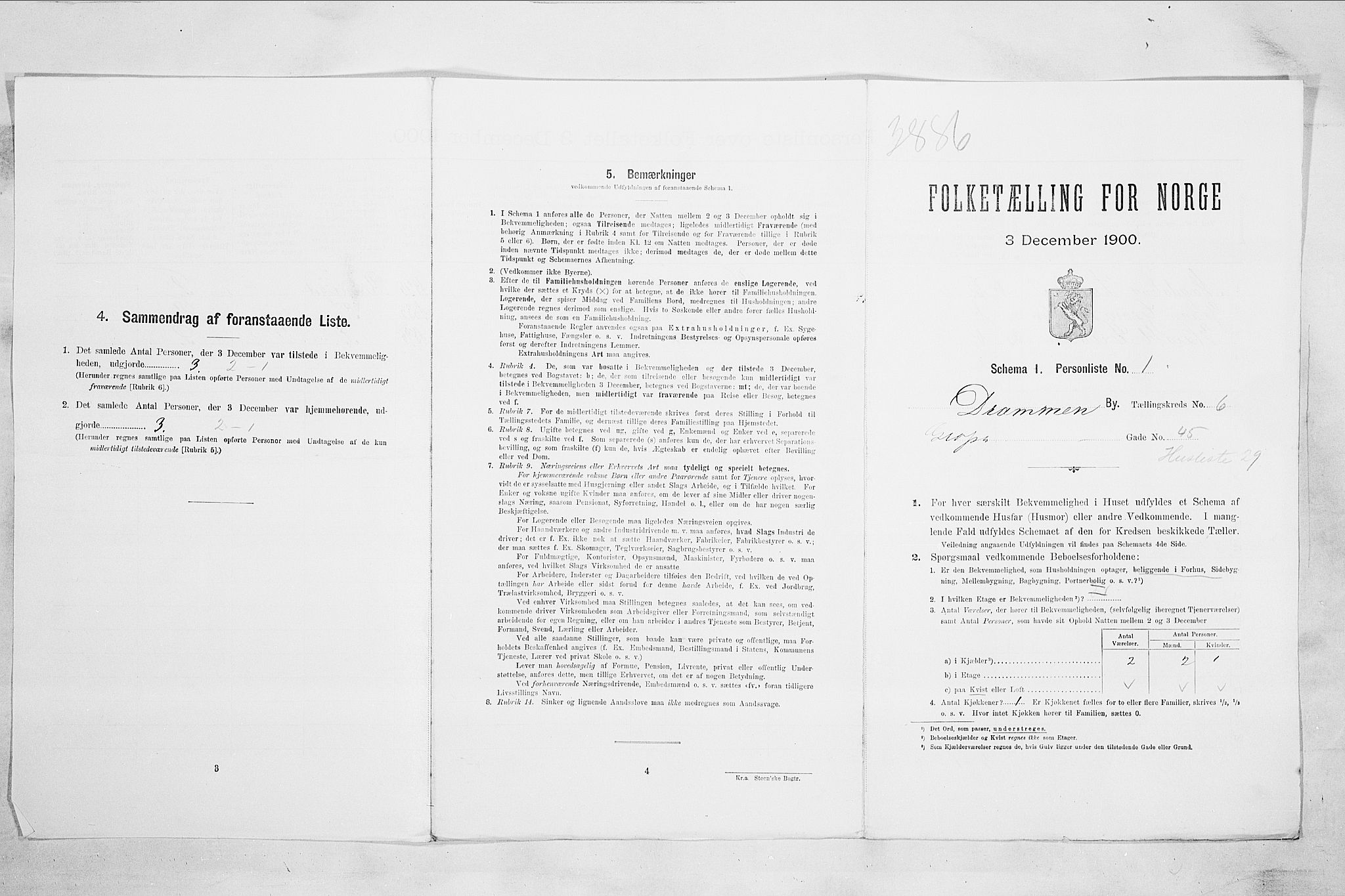 RA, Folketelling 1900 for 0602 Drammen kjøpstad, 1900, s. 1140