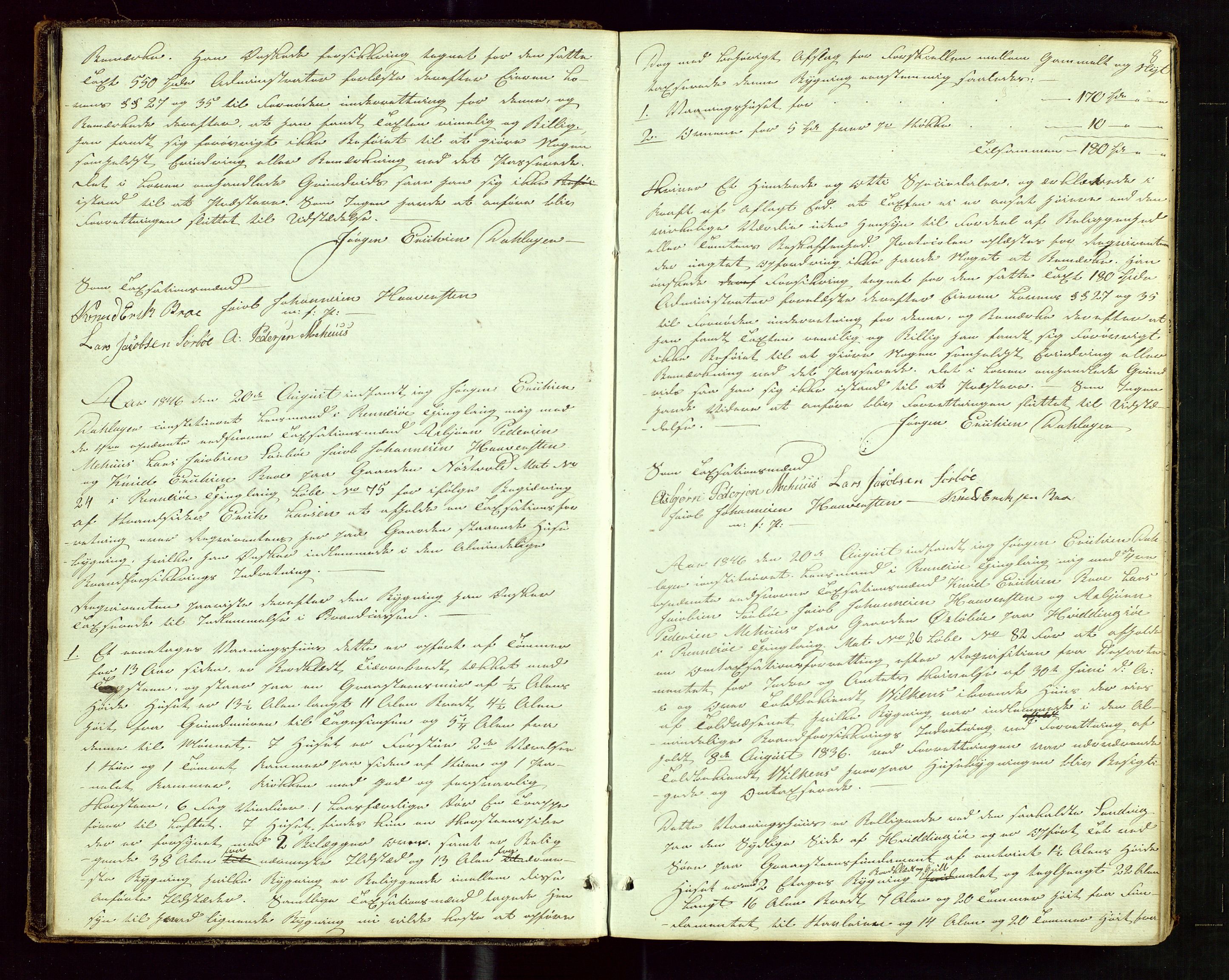 Rennesøy lensmannskontor, SAST/A-100165/Goa/L0001: "Brandtaxations-Protocol for Rennesøe Thinglag", 1846-1923, s. 7b-8a