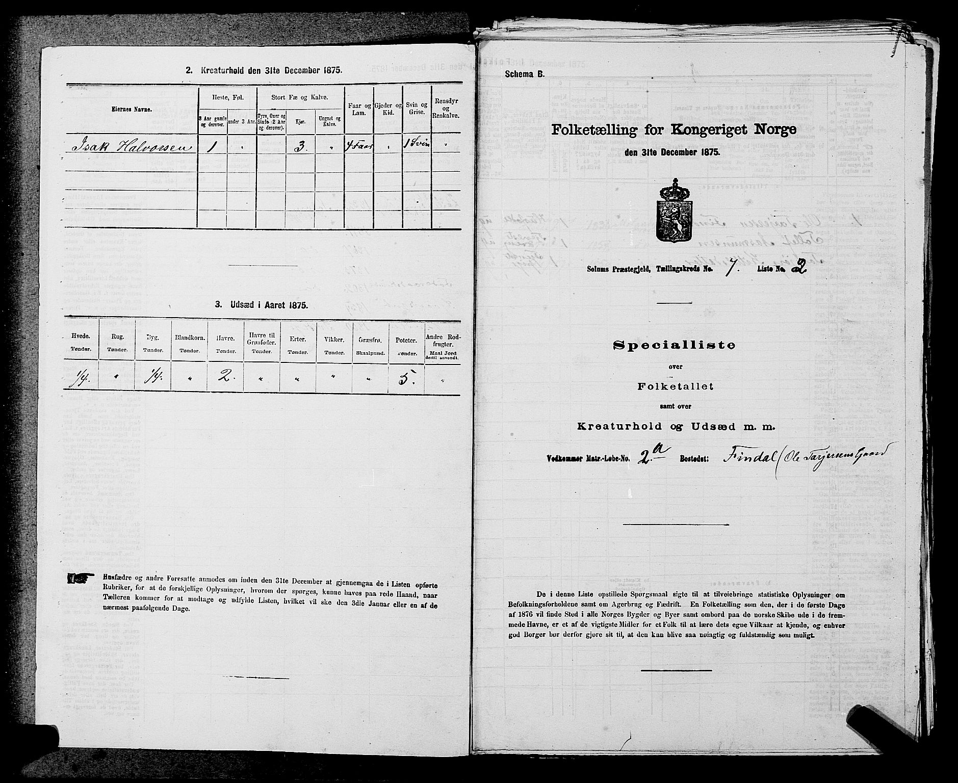 SAKO, Folketelling 1875 for 0818P Solum prestegjeld, 1875, s. 1216