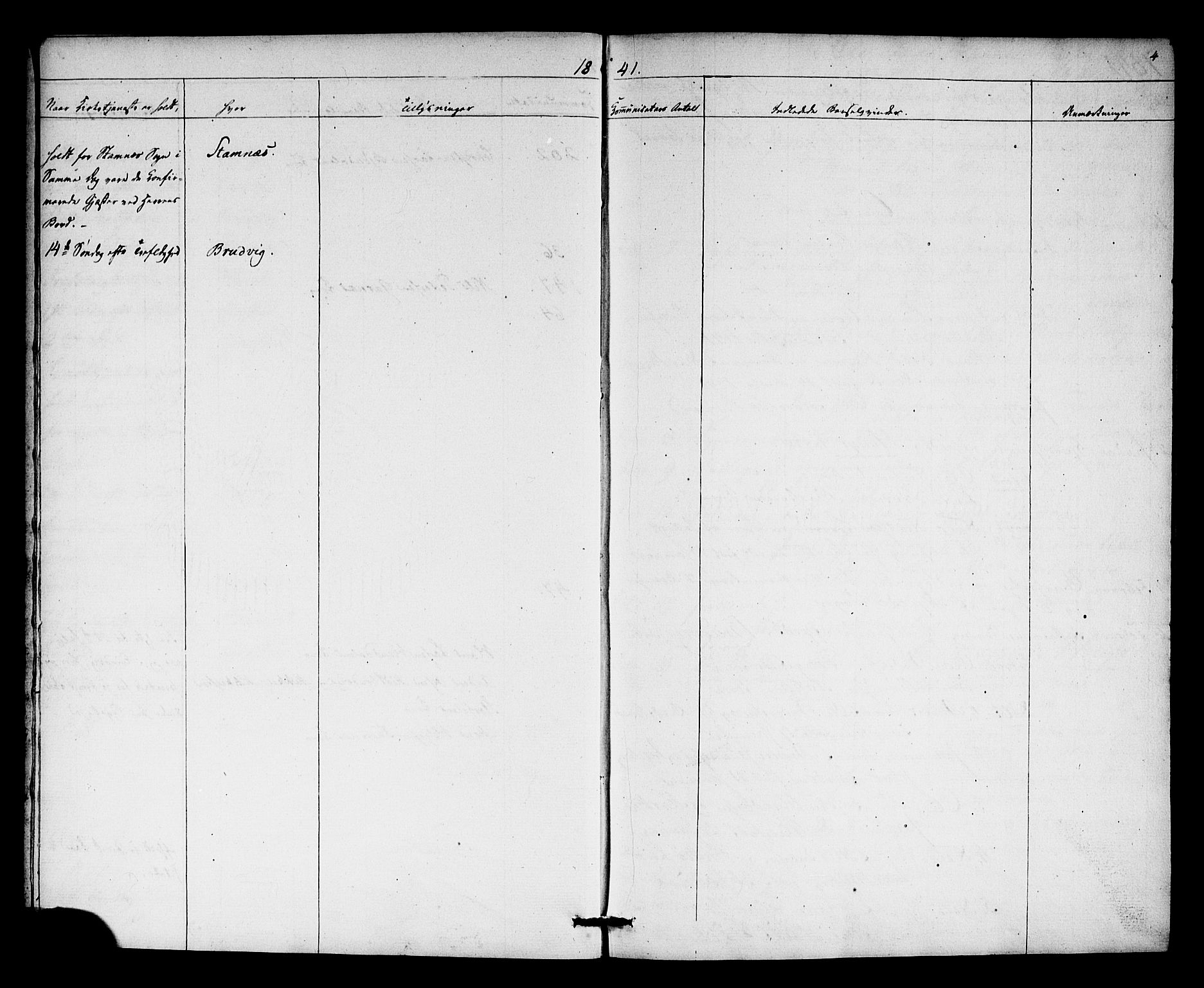 Haus sokneprestembete, SAB/A-75601: Residerende kapellans bok nr. A 2, 1841-1850, s. 4