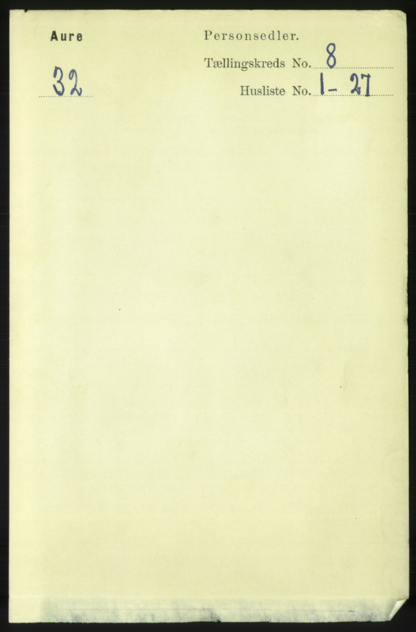 RA, Folketelling 1891 for 1569 Aure herred, 1891, s. 4296