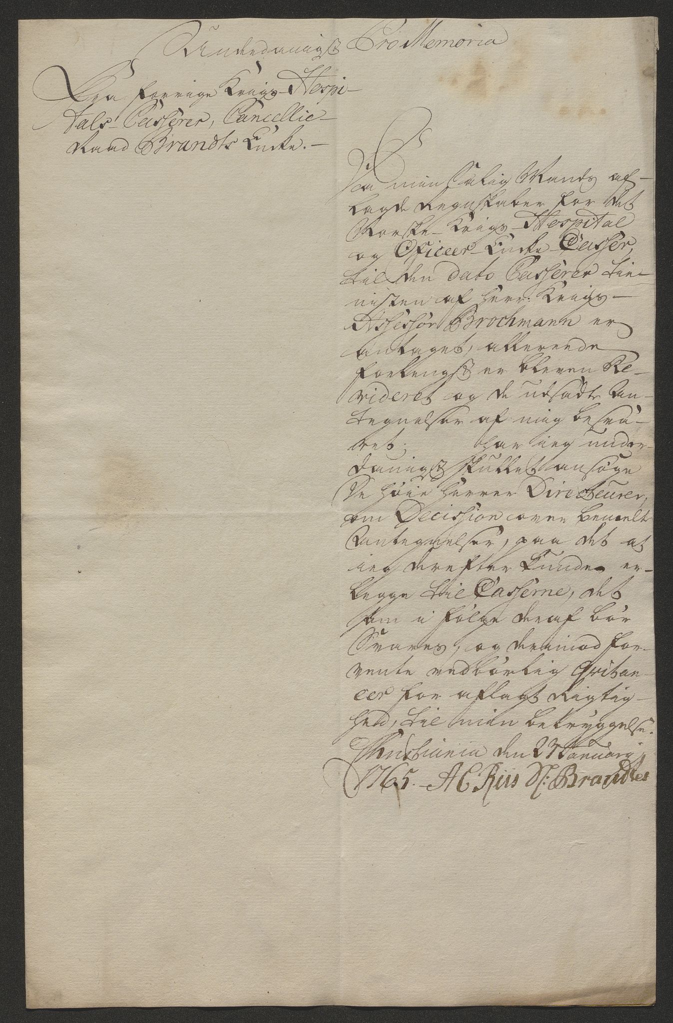 Forsvaret, Den norske kvesthuskasse/krigshospitalkasse, AV/RA-RAFA-1887/F/Fa/L0023: Ansøkninger om pensjon, pengelån m.v., 1765, s. 368