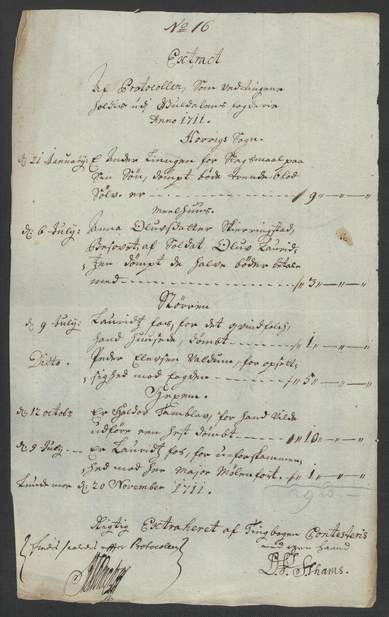 Rentekammeret inntil 1814, Reviderte regnskaper, Fogderegnskap, RA/EA-4092/R60/L3961: Fogderegnskap Orkdal og Gauldal, 1711, s. 399