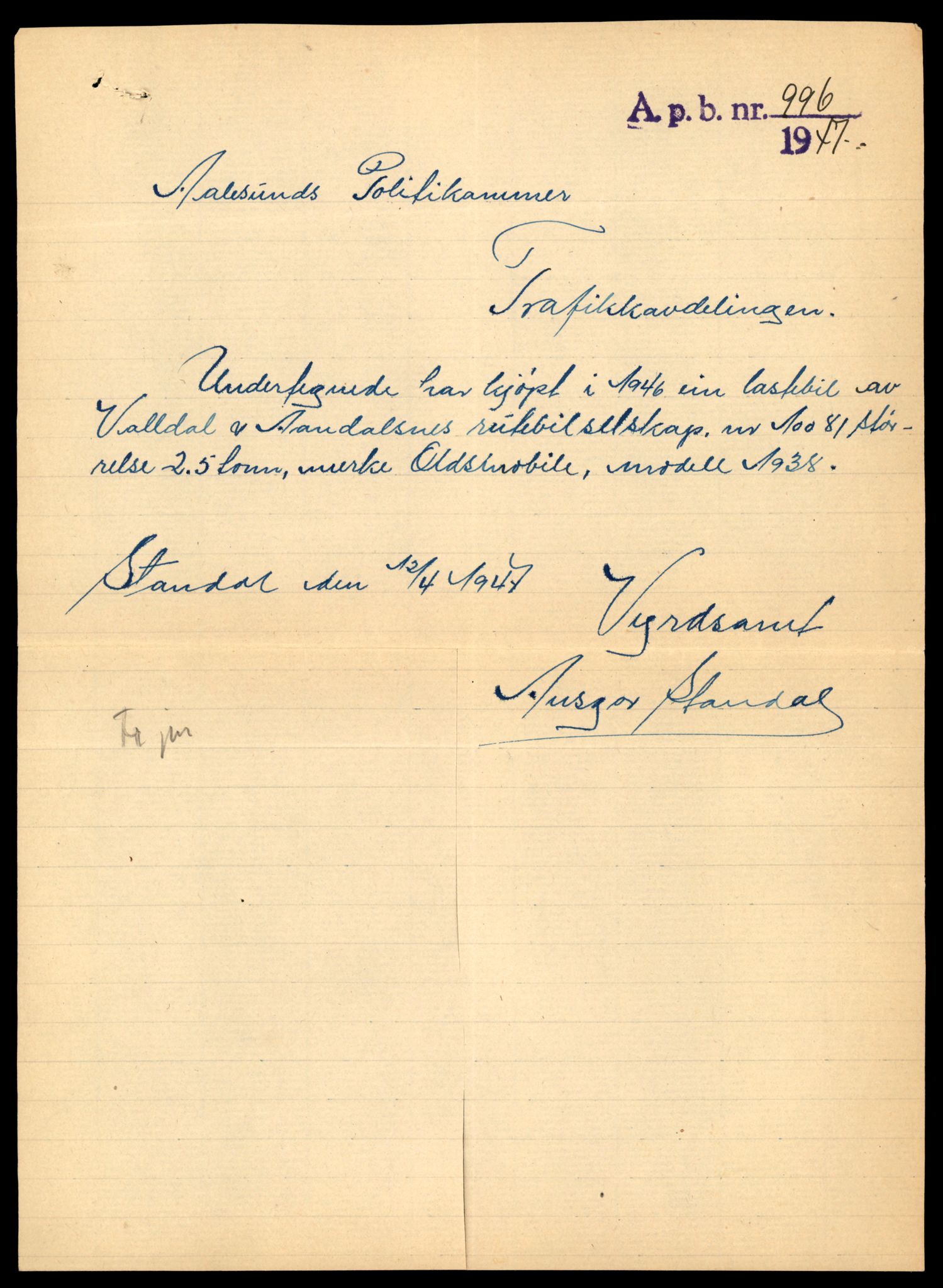 Møre og Romsdal vegkontor - Ålesund trafikkstasjon, AV/SAT-A-4099/F/Fe/L0033: Registreringskort for kjøretøy T 12151 - T 12474, 1927-1998, s. 2289
