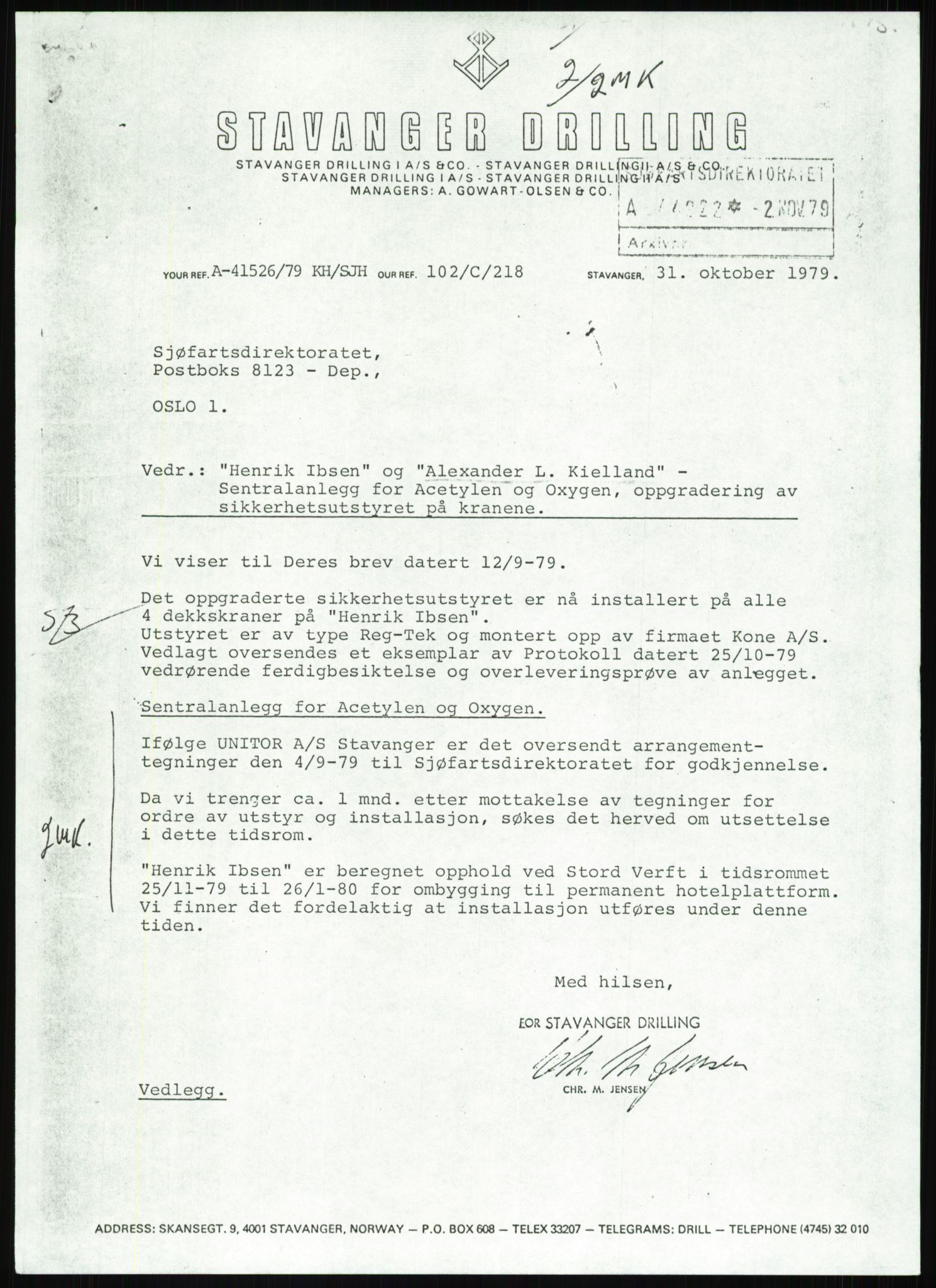 Justisdepartementet, Granskningskommisjonen ved Alexander Kielland-ulykken 27.3.1980, AV/RA-S-1165/D/L0013: H Sjøfartsdirektoratet og Skipskontrollen (H25-H43, H45, H47-H48, H50, H52)/I Det norske Veritas (I34, I41, I47), 1980-1981, s. 595