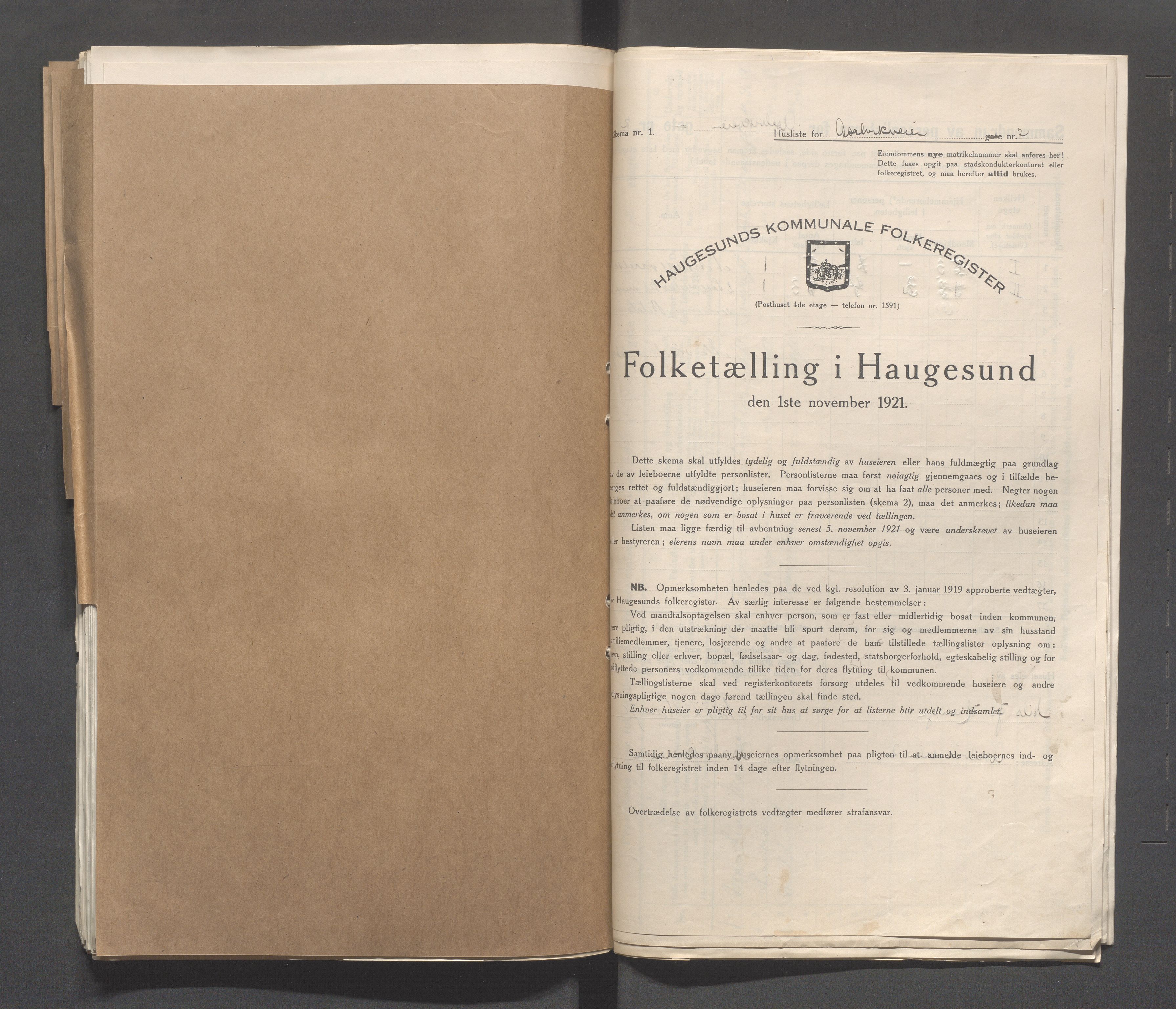 IKAR, Kommunal folketelling 1.11.1921 for Haugesund, 1921, s. 77