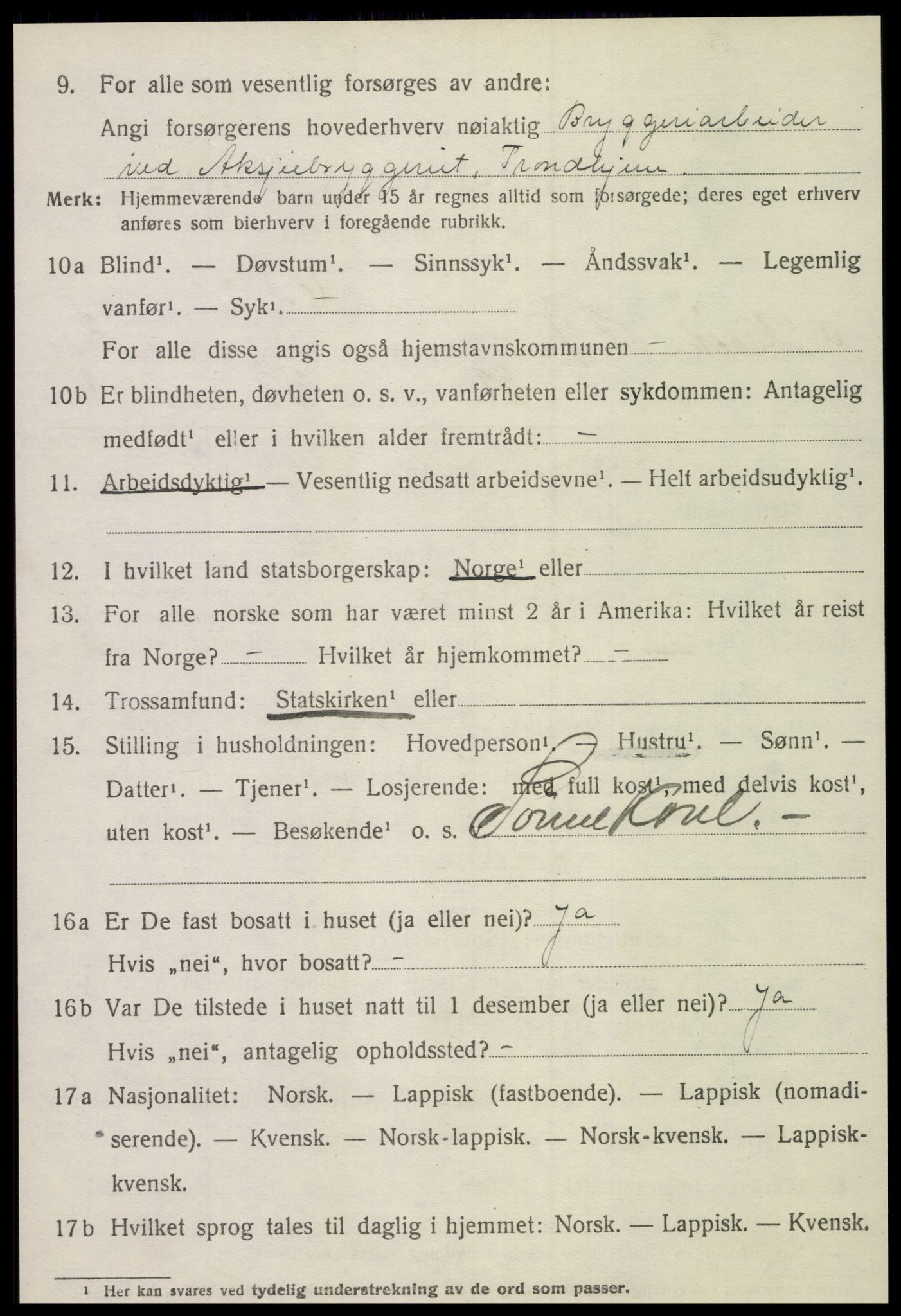 SAT, Folketelling 1920 for 1718 Leksvik herred, 1920, s. 3269