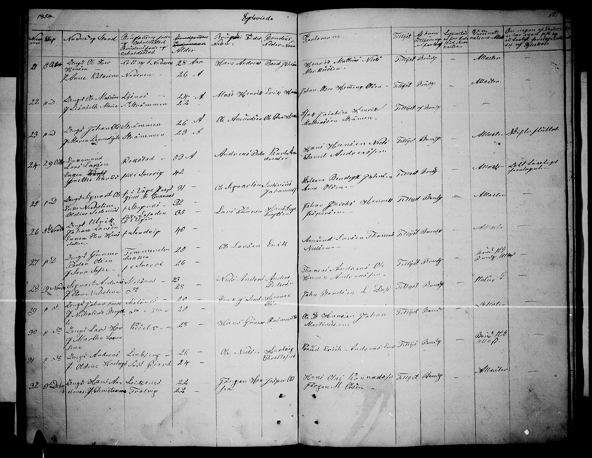 Lenvik sokneprestembete, AV/SATØ-S-1310/H/Ha/Hab/L0003klokker: Klokkerbok nr. 3, 1844-1858, s. 151