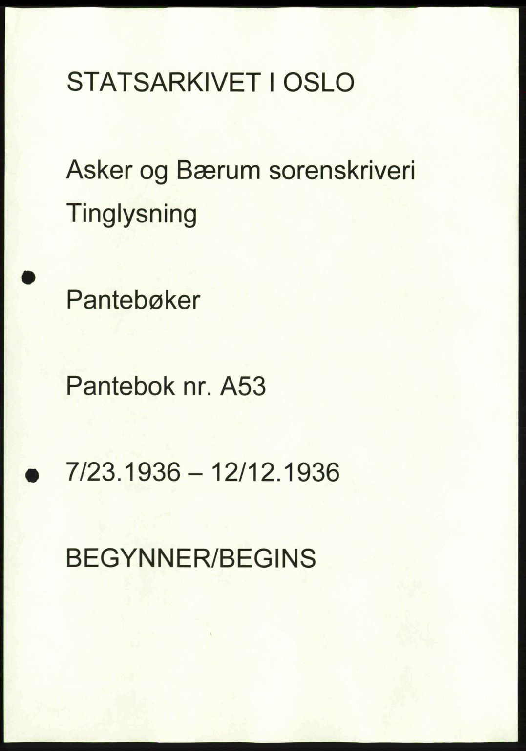 Aker herredsskriveri, SAO/A-10896/G/Gb/Gbb/Gbbb/L0006: Pantebok nr. A53, 1936-1936