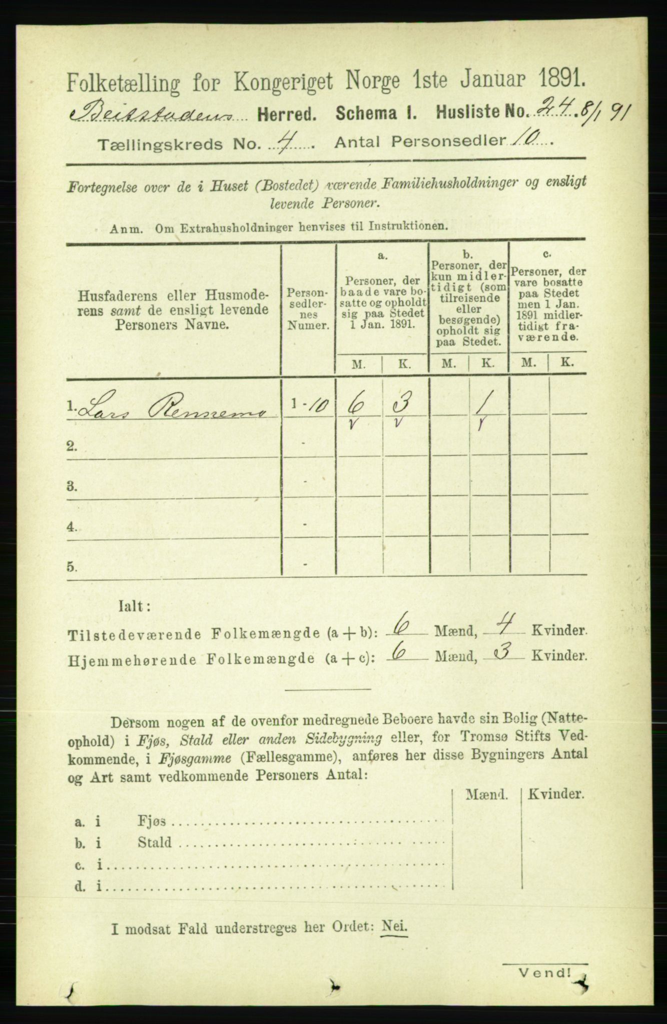 RA, Folketelling 1891 for 1727 Beitstad herred, 1891, s. 989