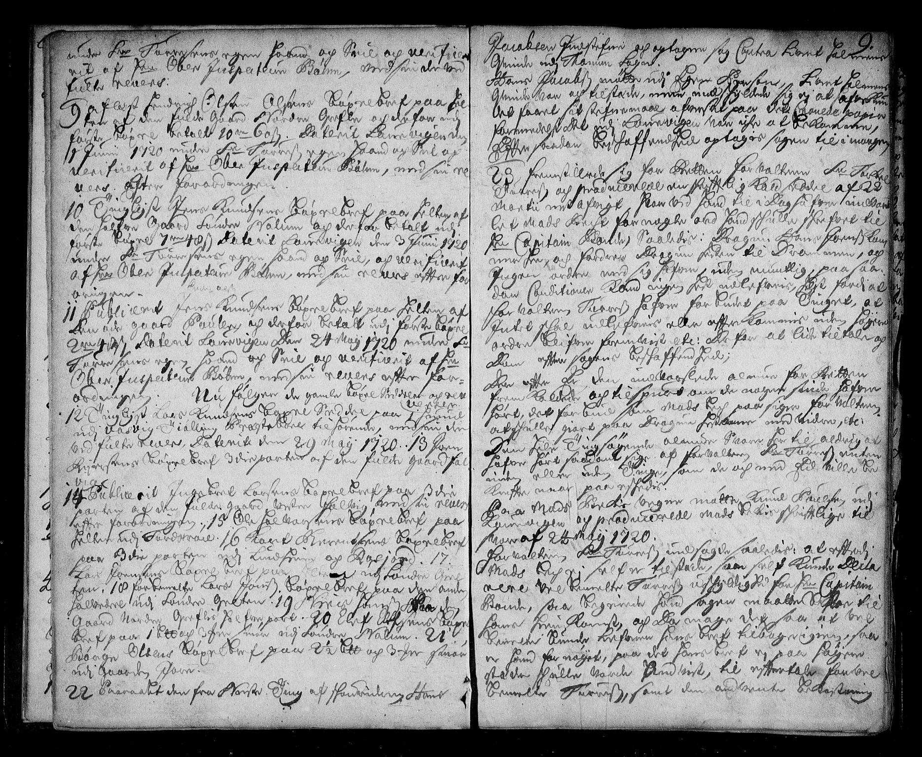 Larvik sorenskriveri, AV/SAKO-A-83/F/Fa/L0014: Tingbok, 1720-1723, s. 9