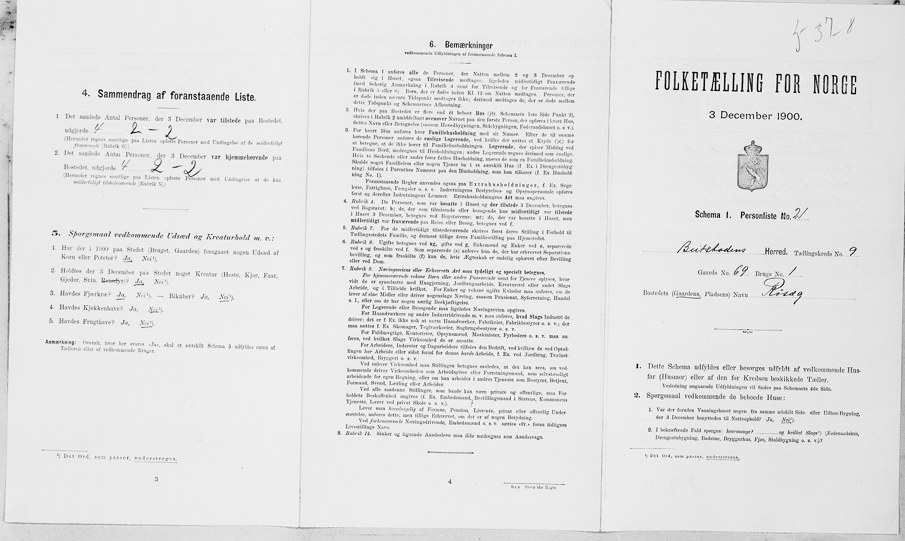SAT, Folketelling 1900 for 1727 Beitstad herred, 1900, s. 733