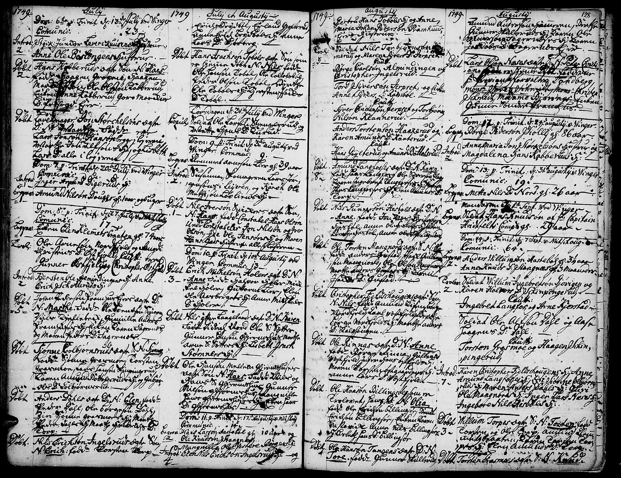 Vinger prestekontor, AV/SAH-PREST-024/H/Ha/Haa/L0002: Ministerialbok nr. 2, 1730-1751, s. 128