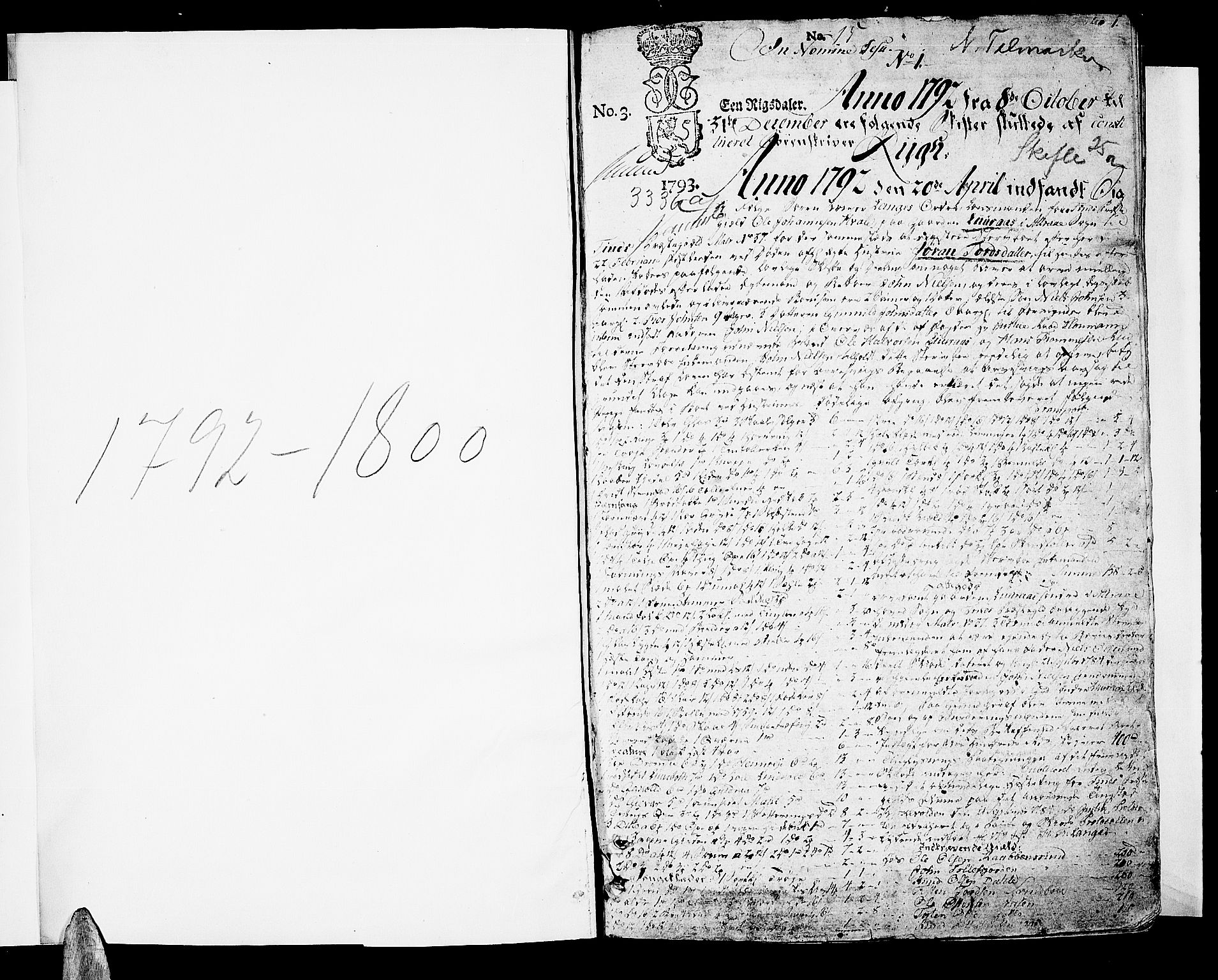 Nedre Telemark sorenskriveri, AV/SAKO-A-135/H/Hb/Hba/L0017a: Skifteprotokoll, 1792-1800, s. 0b-1a