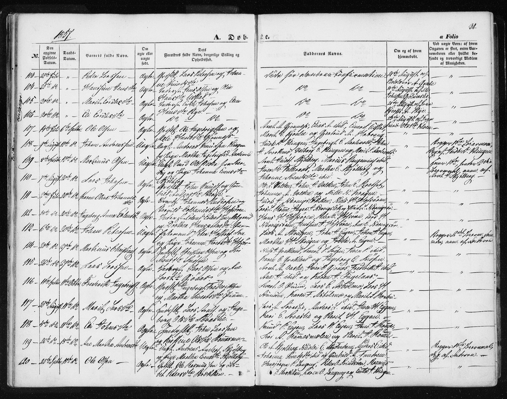 Ministerialprotokoller, klokkerbøker og fødselsregistre - Sør-Trøndelag, AV/SAT-A-1456/668/L0806: Ministerialbok nr. 668A06, 1854-1869, s. 32