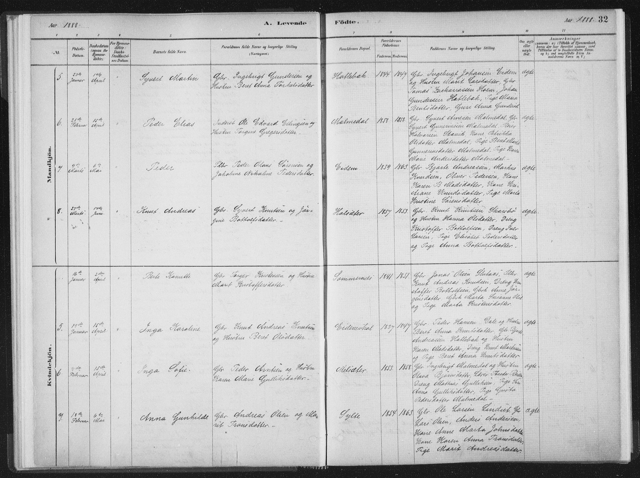 Ministerialprotokoller, klokkerbøker og fødselsregistre - Møre og Romsdal, AV/SAT-A-1454/564/L0740: Ministerialbok nr. 564A01, 1880-1899, s. 32