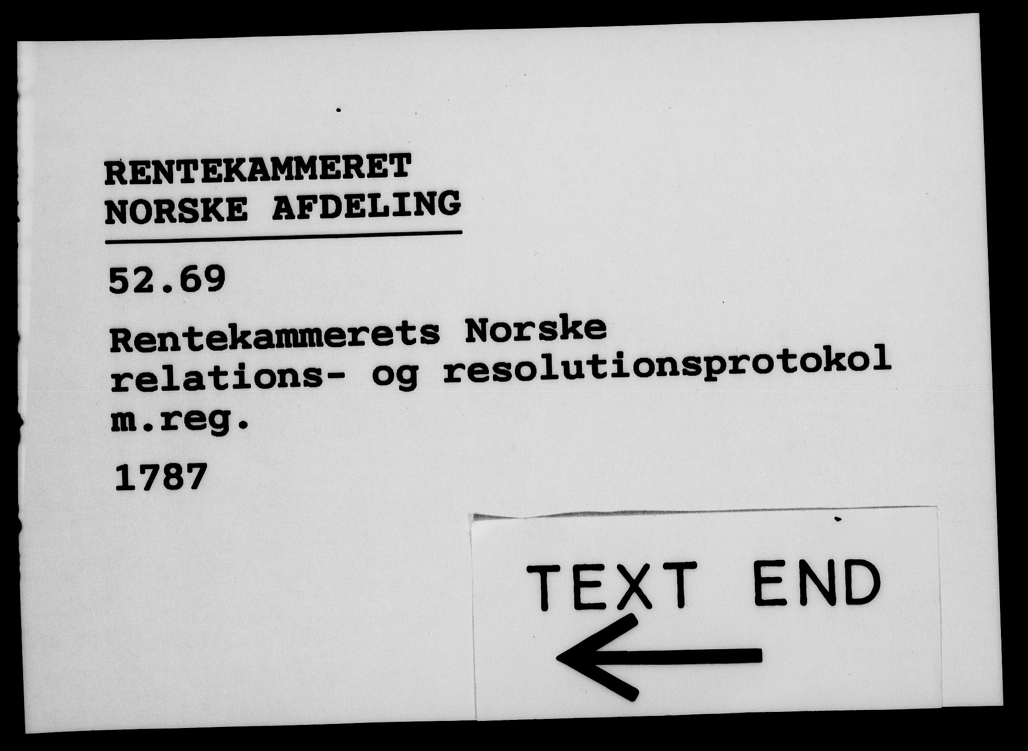 Rentekammeret, Kammerkanselliet, AV/RA-EA-3111/G/Gf/Gfa/L0069: Norsk relasjons- og resolusjonsprotokoll (merket RK 52.69), 1787, s. 1208