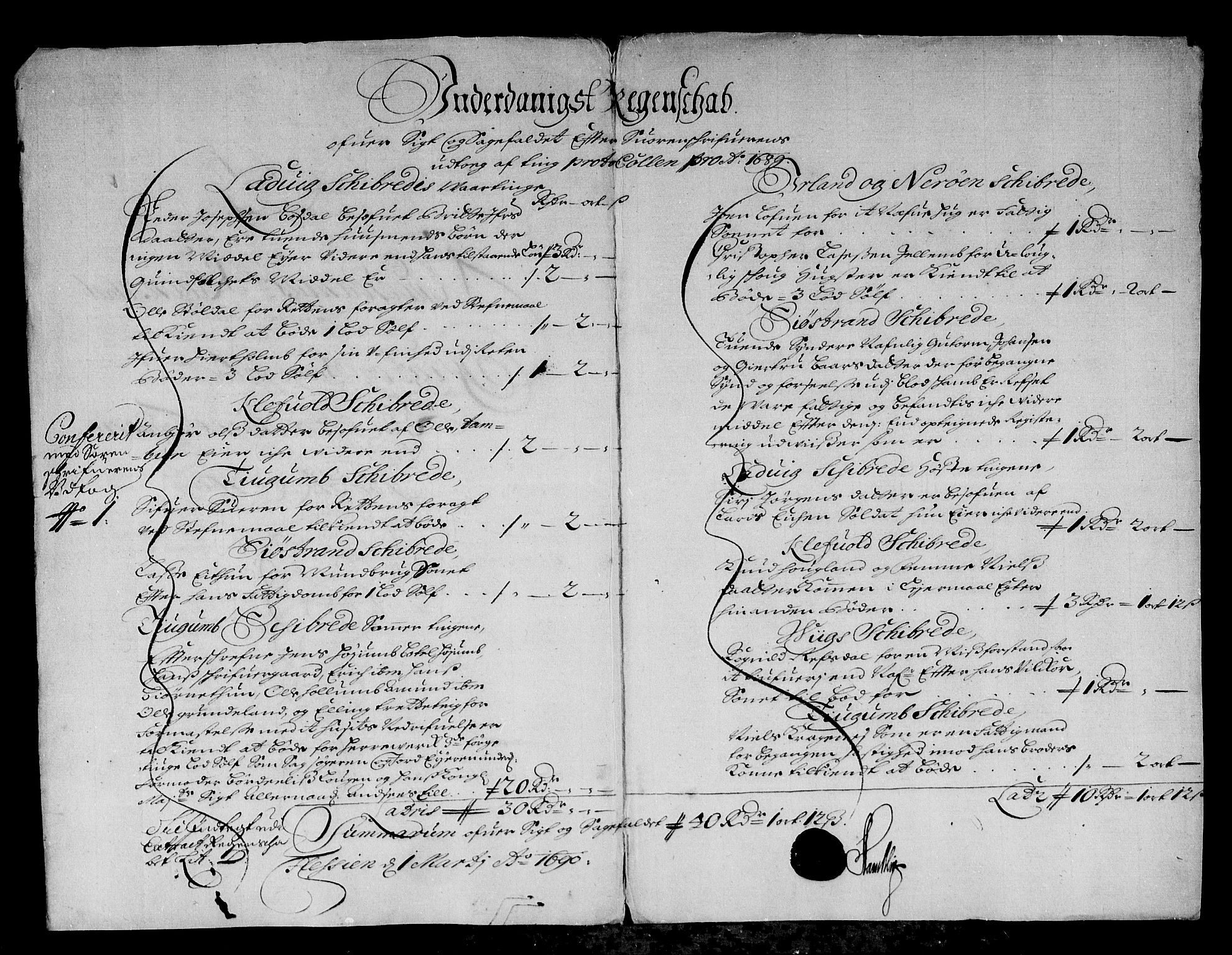 Rentekammeret inntil 1814, Reviderte regnskaper, Stiftamtstueregnskaper, Bergen stiftamt, AV/RA-EA-6043/R/Rc/L0091: Bergen stiftamt, 1689