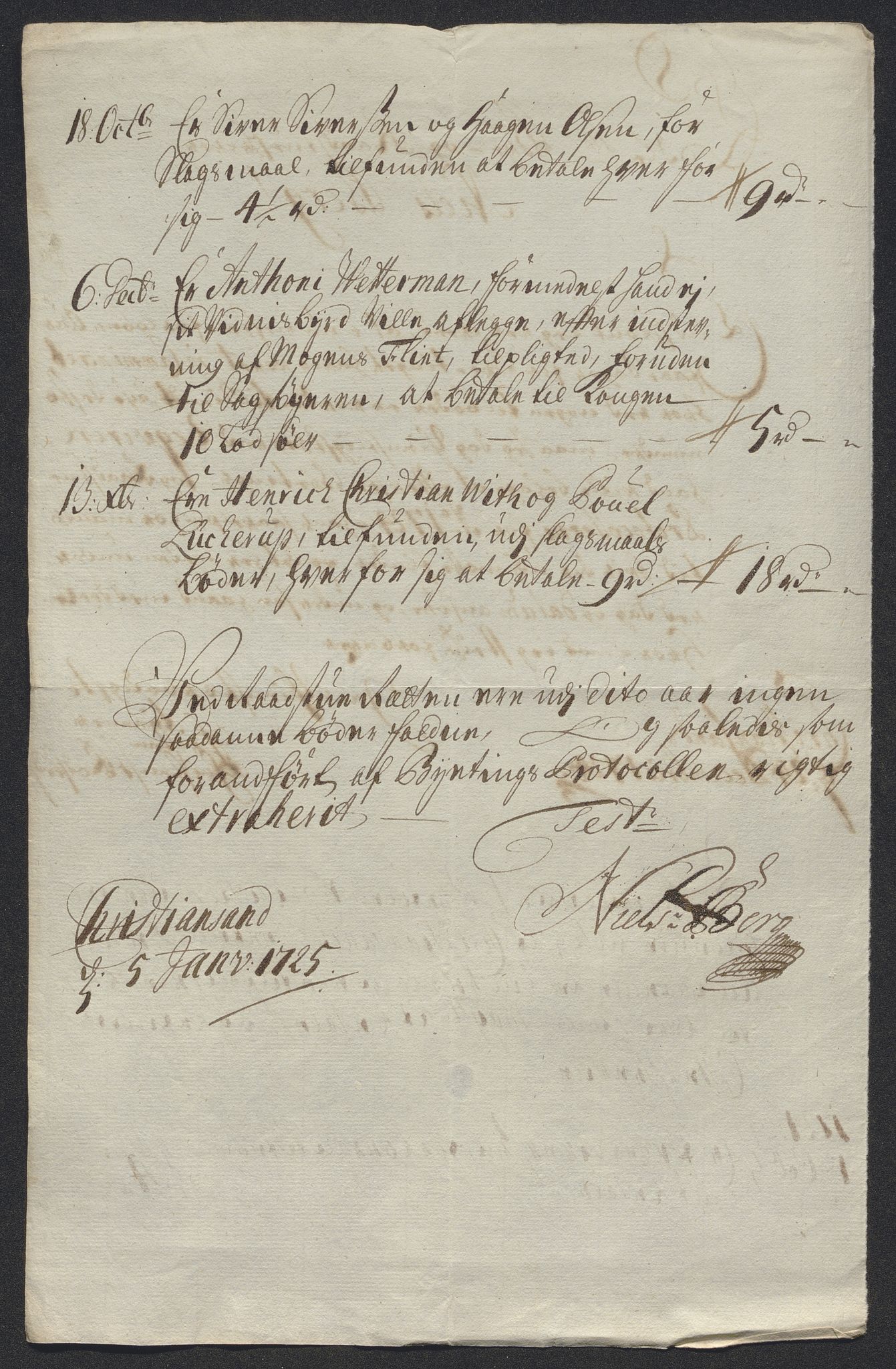 Rentekammeret inntil 1814, Reviderte regnskaper, Byregnskaper, AV/RA-EA-4066/R/Rm/L0286: [M19] Sikt og sakefall, 1719-1727, s. 329
