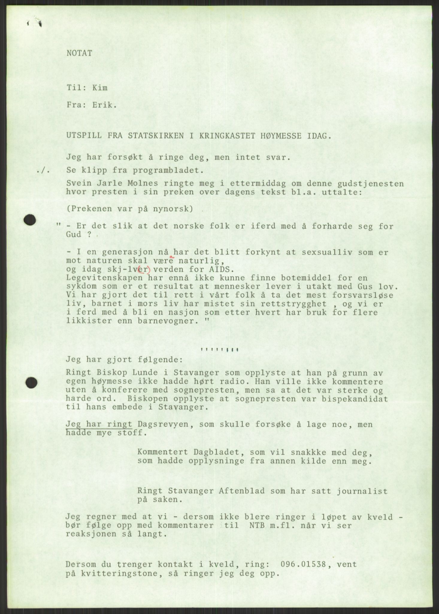 Det Norske Forbundet av 1948/Landsforeningen for Lesbisk og Homofil Frigjøring, AV/RA-PA-1216/D/Dd/L0001: Diskriminering, 1973-1991, s. 375