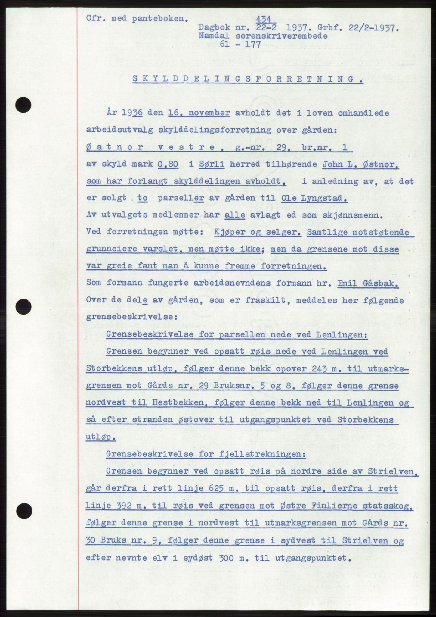 Namdal sorenskriveri, SAT/A-4133/1/2/2C: Pantebok nr. -, 1937-1939, Tingl.dato: 22.02.1937