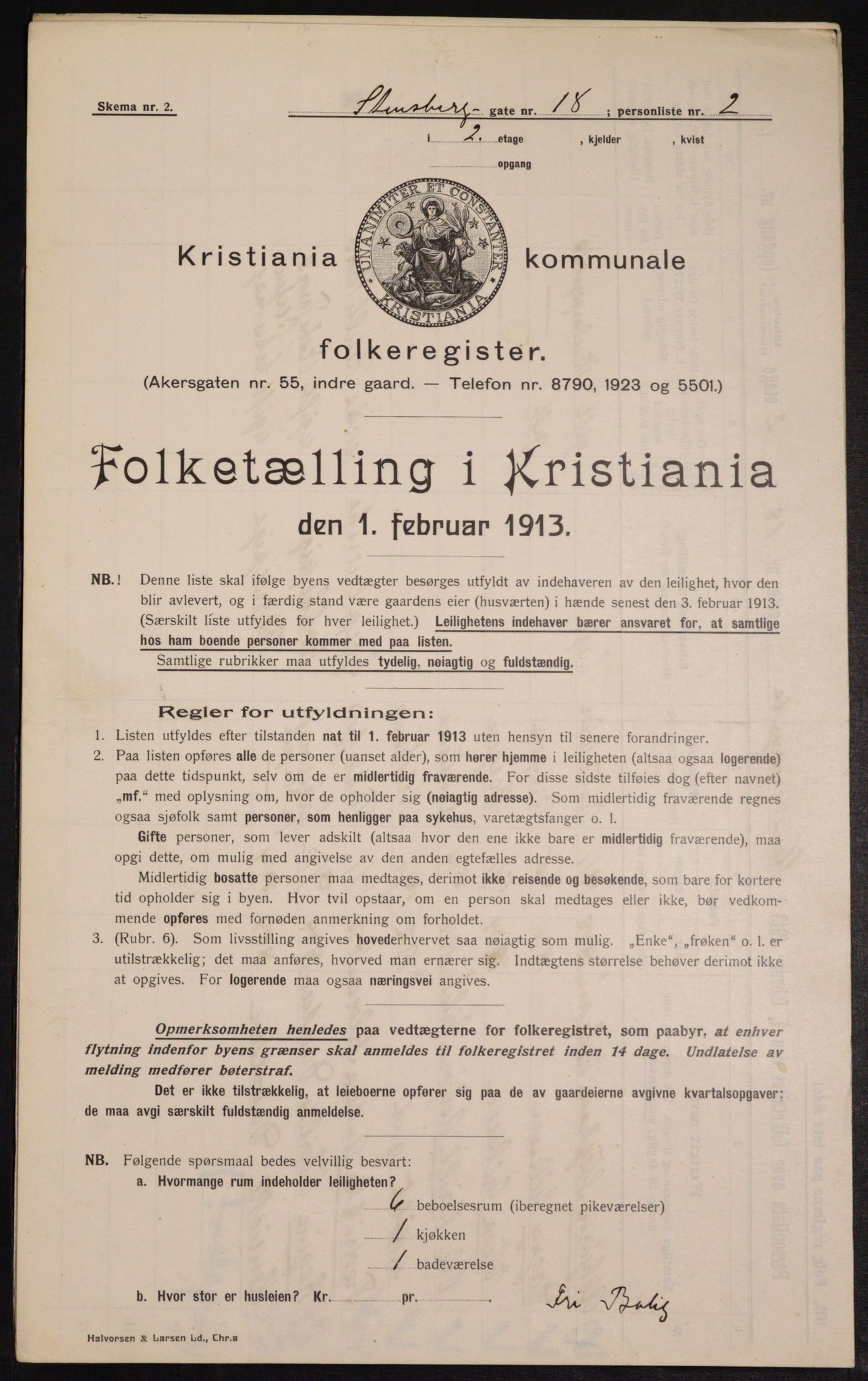 OBA, Kommunal folketelling 1.2.1913 for Kristiania, 1913, s. 101626