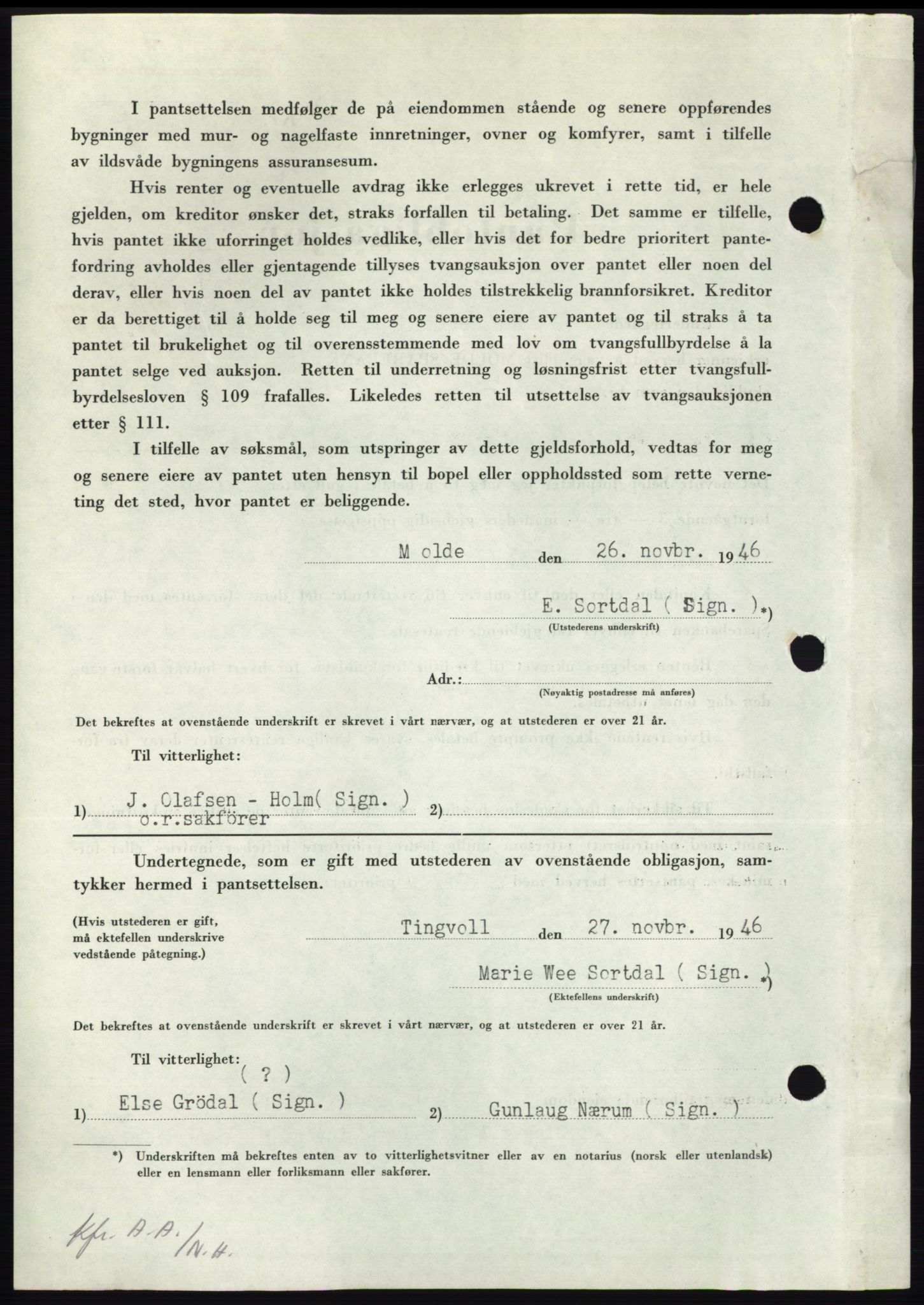 Nordmøre sorenskriveri, AV/SAT-A-4132/1/2/2Ca: Pantebok nr. B95, 1946-1947, Dagboknr: 204/1947