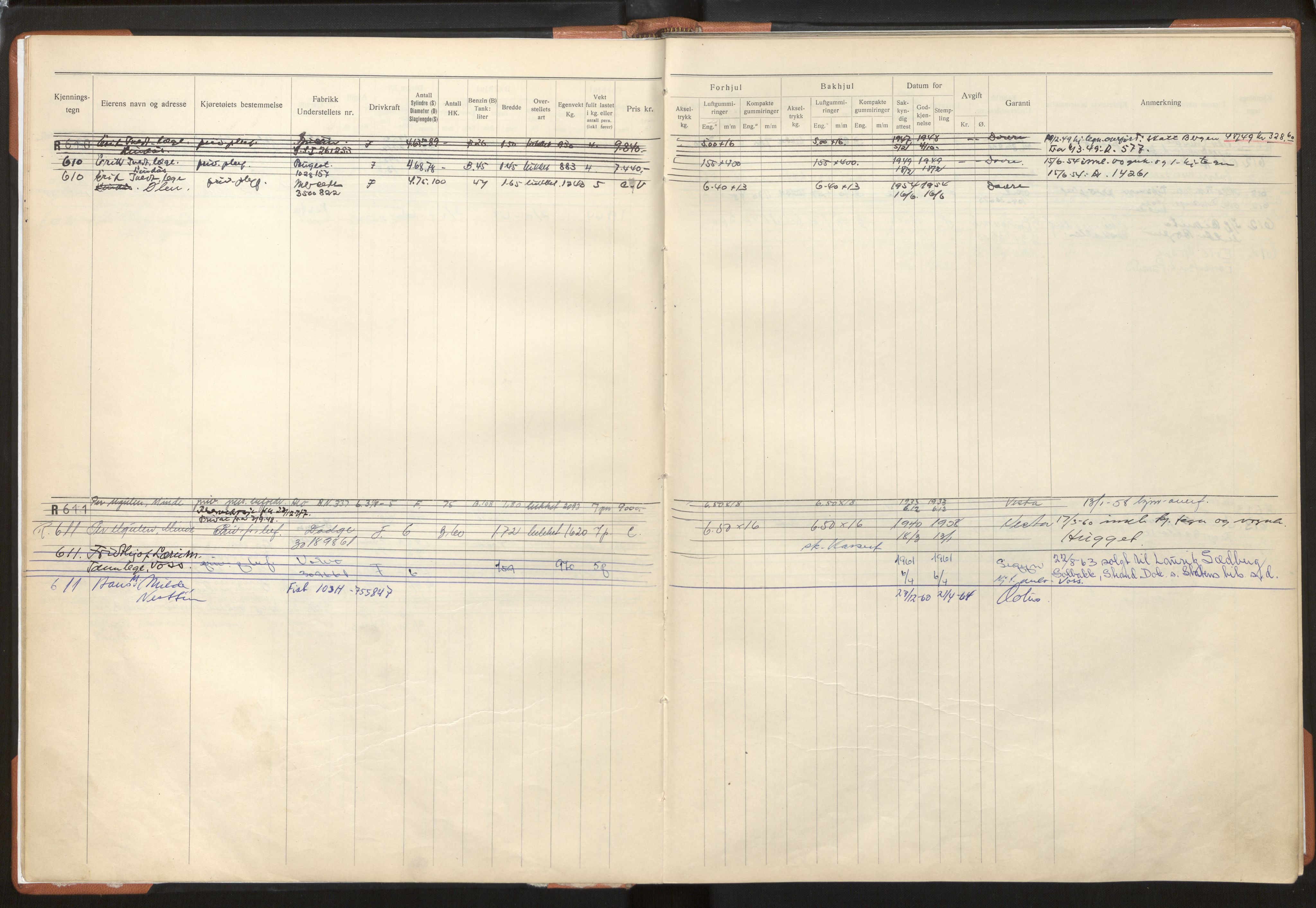 Statens vegvesen, Hordaland vegkontor, AV/SAB-A-5201/2/O/Oa/L0003: Bil - R600-845, 1915-1970