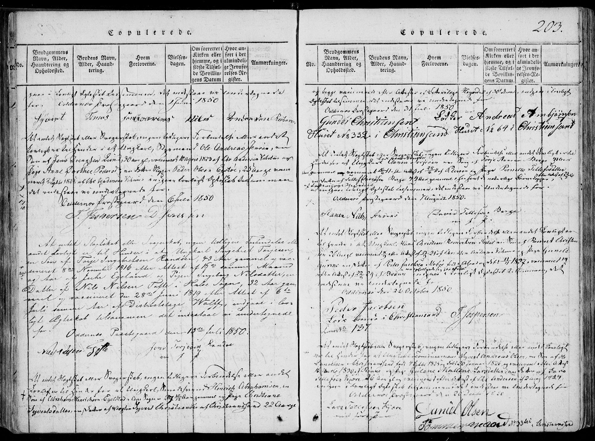 Oddernes sokneprestkontor, AV/SAK-1111-0033/F/Fa/Faa/L0005: Ministerialbok nr. A 5, 1820-1838, s. 203